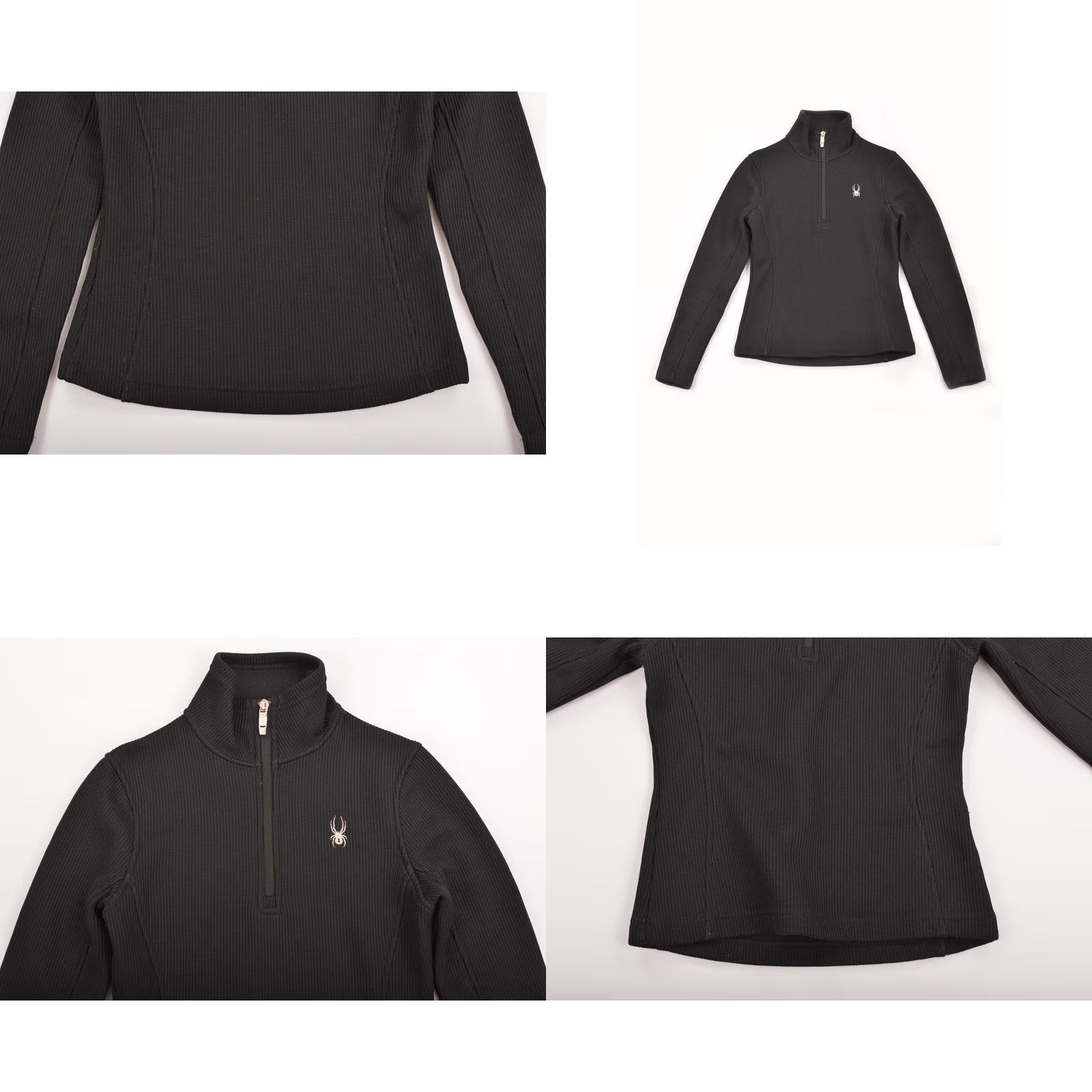 Spyder Womens Spyder Core Black Fleece Sweater Jacket XS Women Long Sleeve Collared Pullover 100% Polyester Size XS Black Size XS / US 0-2 / IT 36-38 - 8 Thumbnail