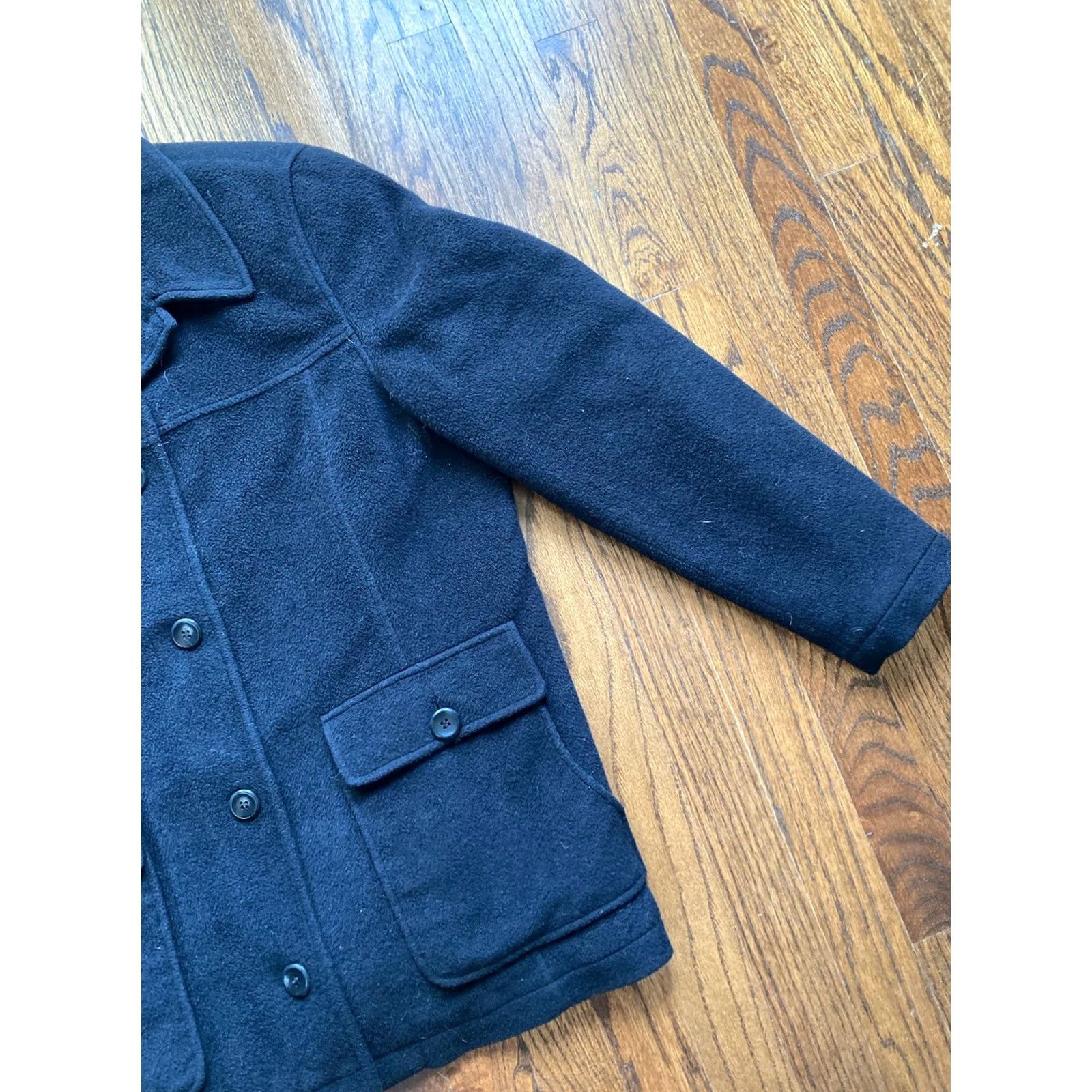 Vintage L.L. Bean Shirt Jacket Womens Wool Blend Shacket Black Button Pea Coat Outdoor M Regular Women Jacket Menus? Size M / US 6-8 / IT 42-44 - 3 Thumbnail