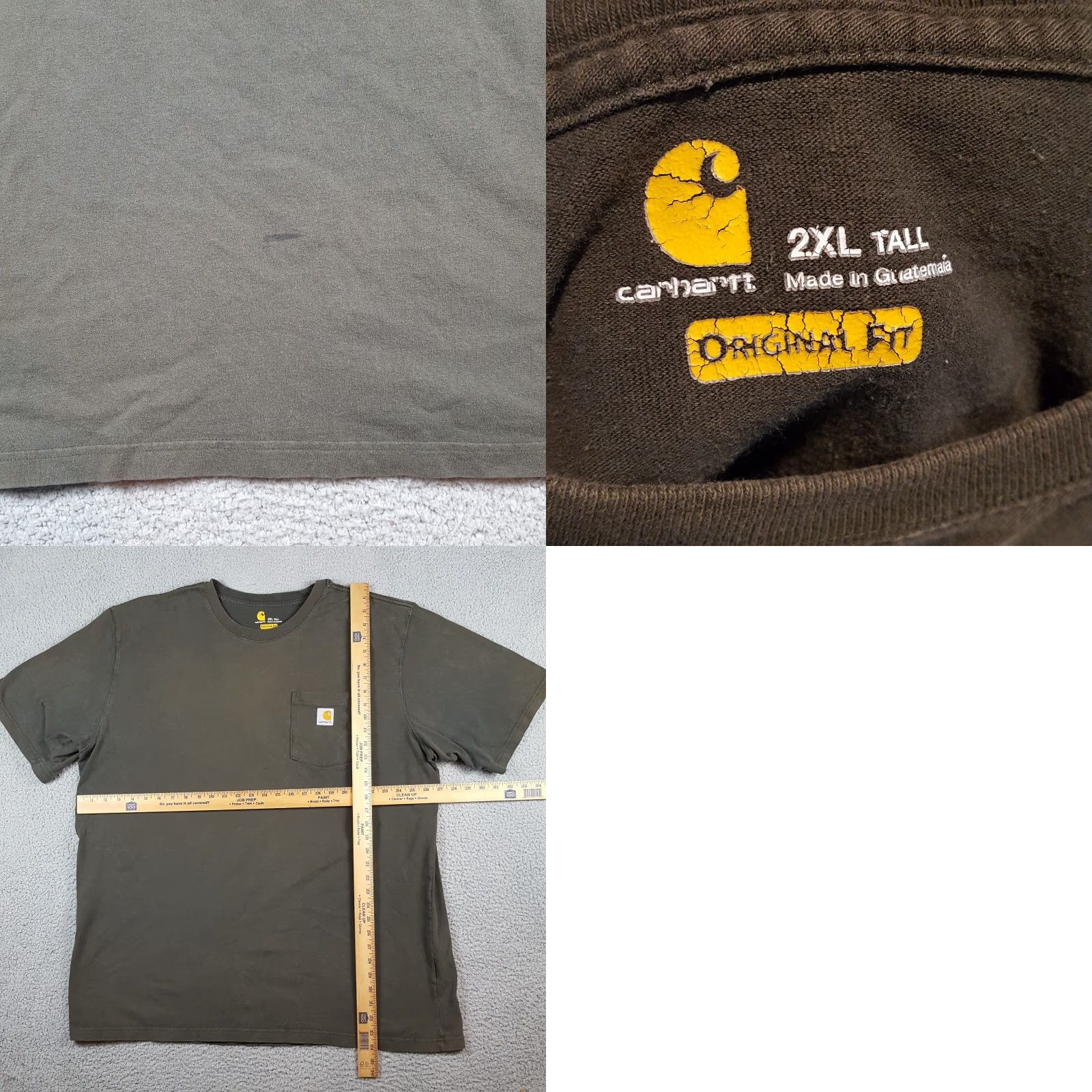Carhartt VINTAGE Carhartt Pocket Tee Mens 2XLT T-Shirt Black Gray Short Sleeve Crew Neck Workwear 90s Grunge Vintage Y2K Skater Size US XXL / EU 58 / 5 - 8 Thumbnail