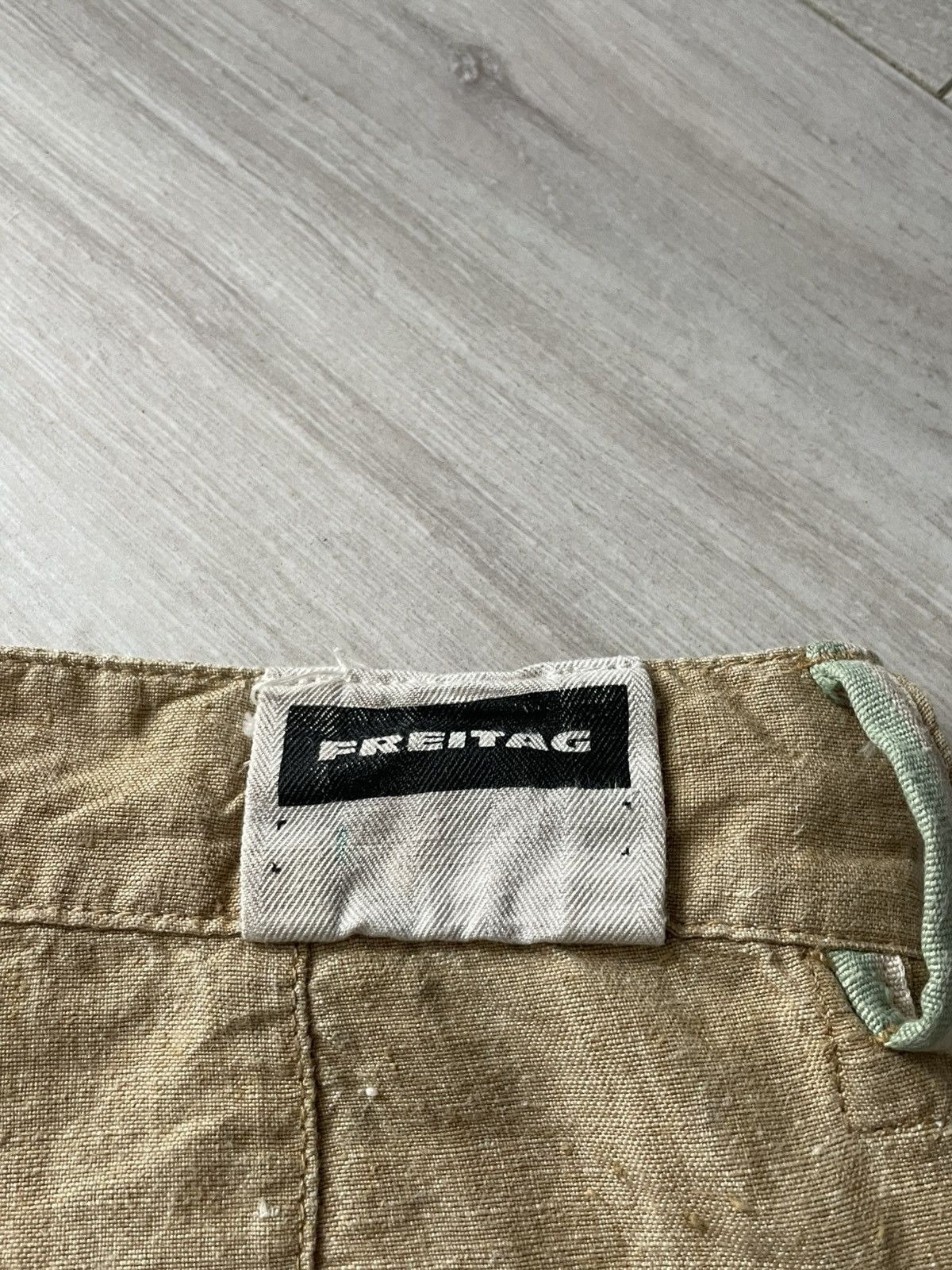 Freitag Vintage Freitag E554 Male Linen Beige Pants Size US 33 - 8 Thumbnail