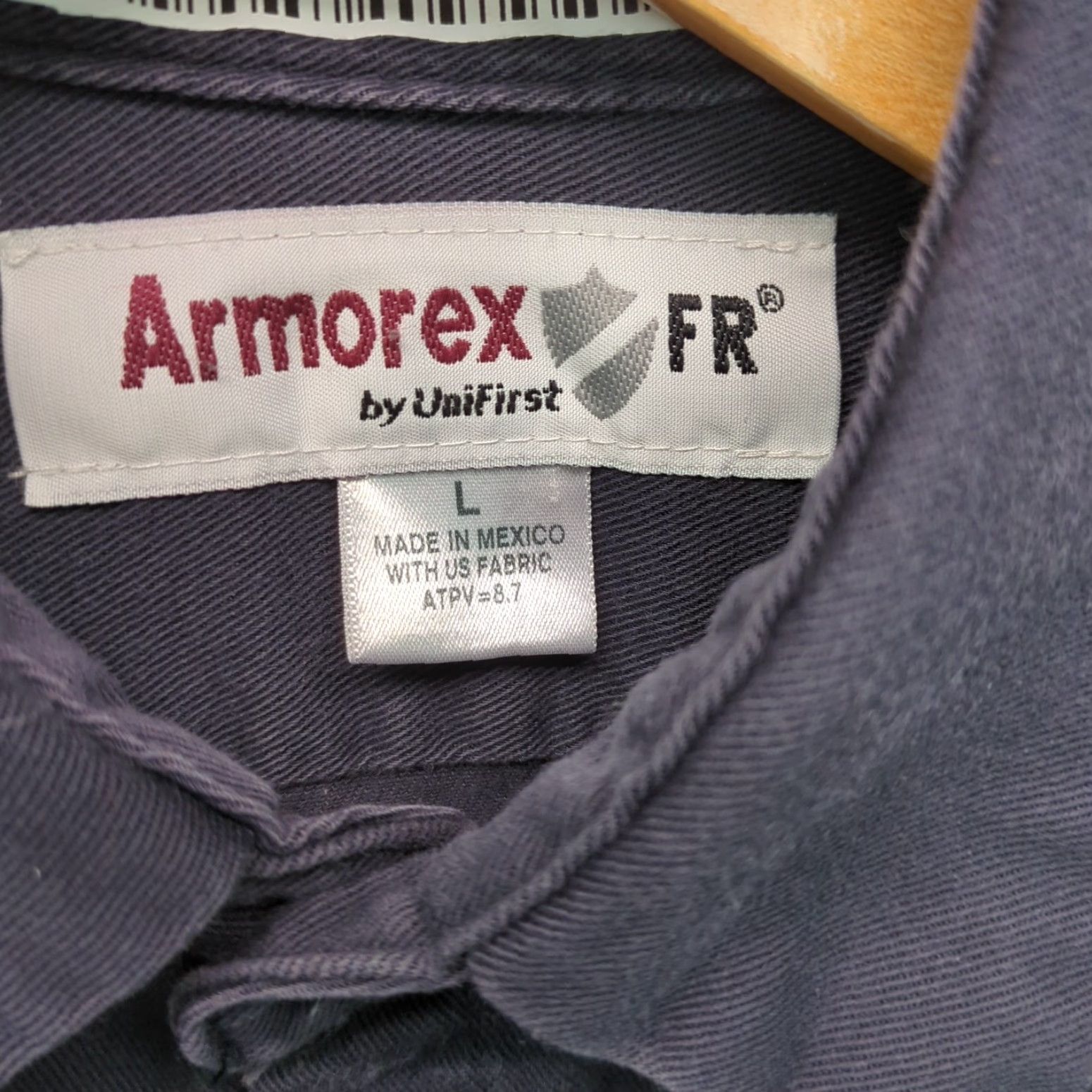 Vintage Armorex Flame Resistant Work Shirt Large Industrial FR Uniform Blue Navy Mens Commonwealth Cotton Blend FR Shirt Size US L / EU 52-54 / 3 - 3 Thumbnail