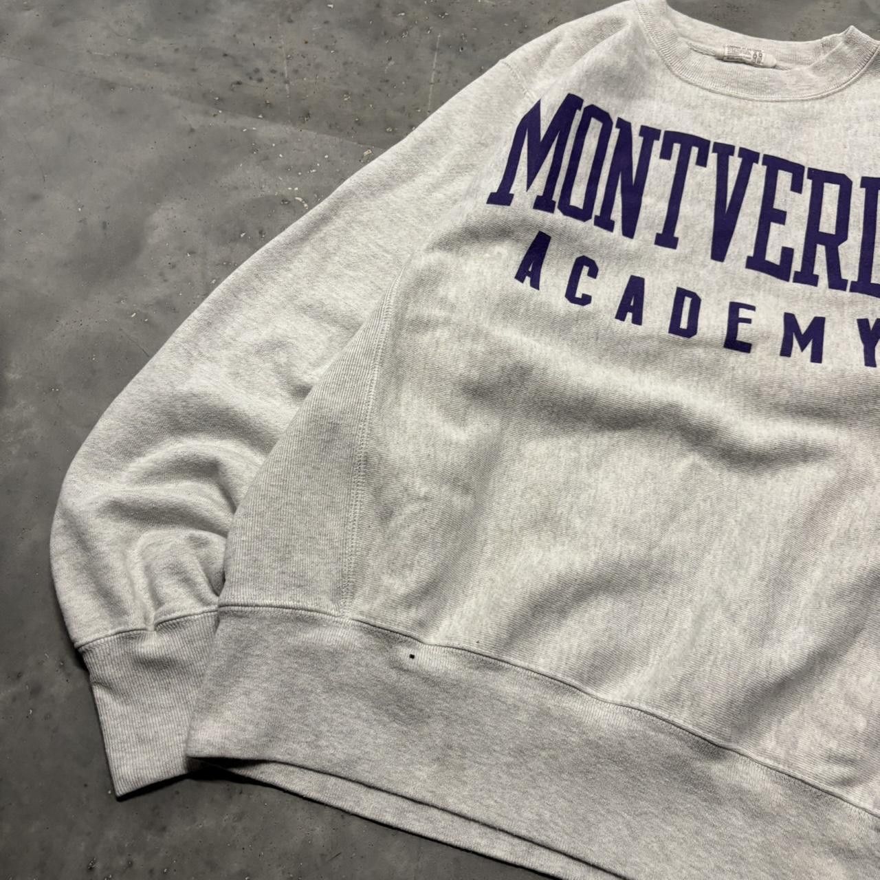 Champion × Vintage Crazy Vintage Y2K/2000s Grey Montverde Academy Reverse Weave Sweatshirt! Size US S / EU 44-46 / 1 - 3 Thumbnail