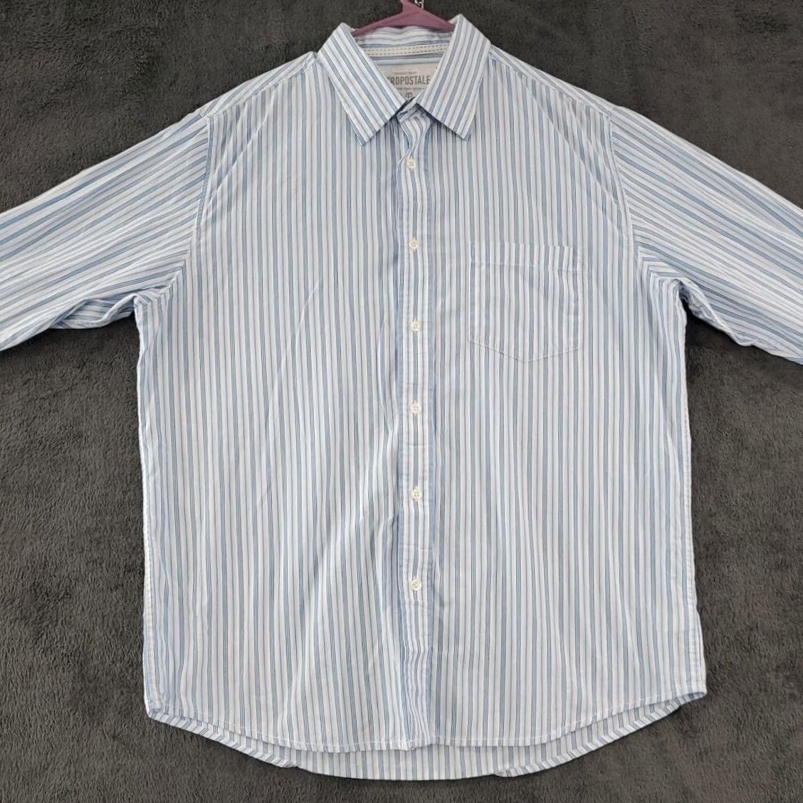 Aeropostale Aeropostale 1987 Button-Up Shirt Striped Blue White Size XL Men’s Regular Cotton Casual Size US XL / EU 56 / 4 - 3 Thumbnail