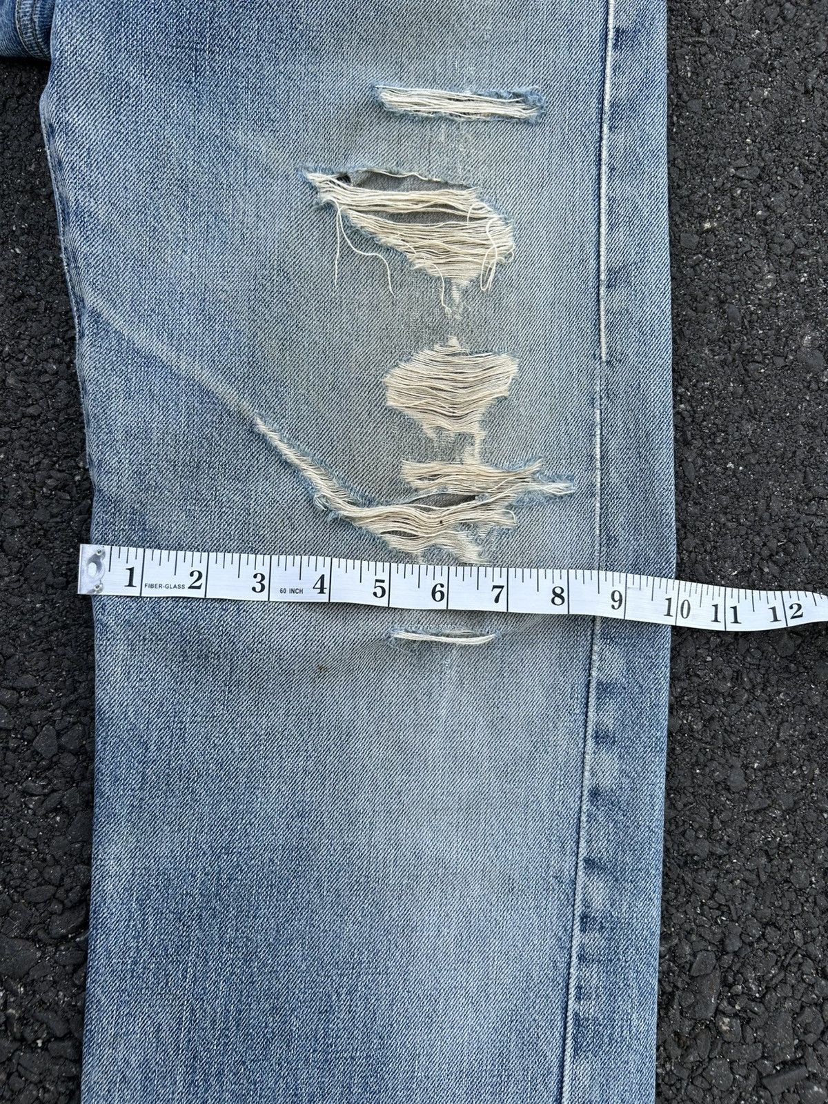 Kapital Thrashed Vintage Levis big E Selvedge Denim Jeans Size US 30 / EU 46 - 24 Thumbnail