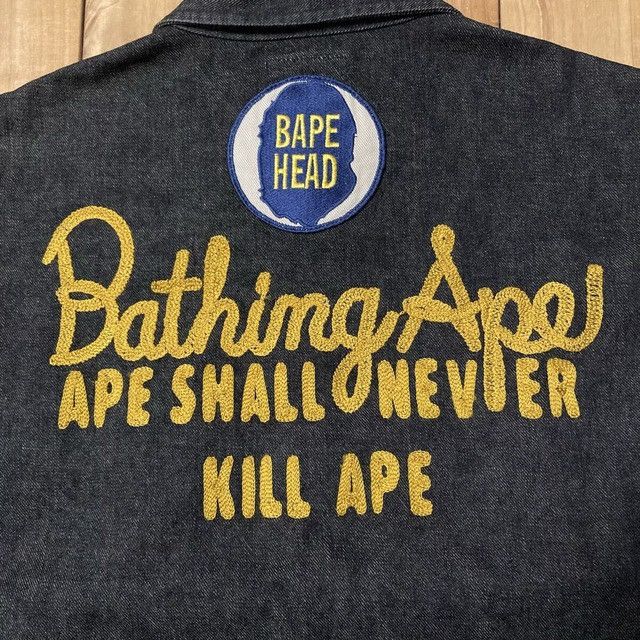 Bape 🔥Vintage🔥 BAPE Champion embroidered black denim jacket NIGO Size US L / EU 52-54 / 3 - 4 Thumbnail