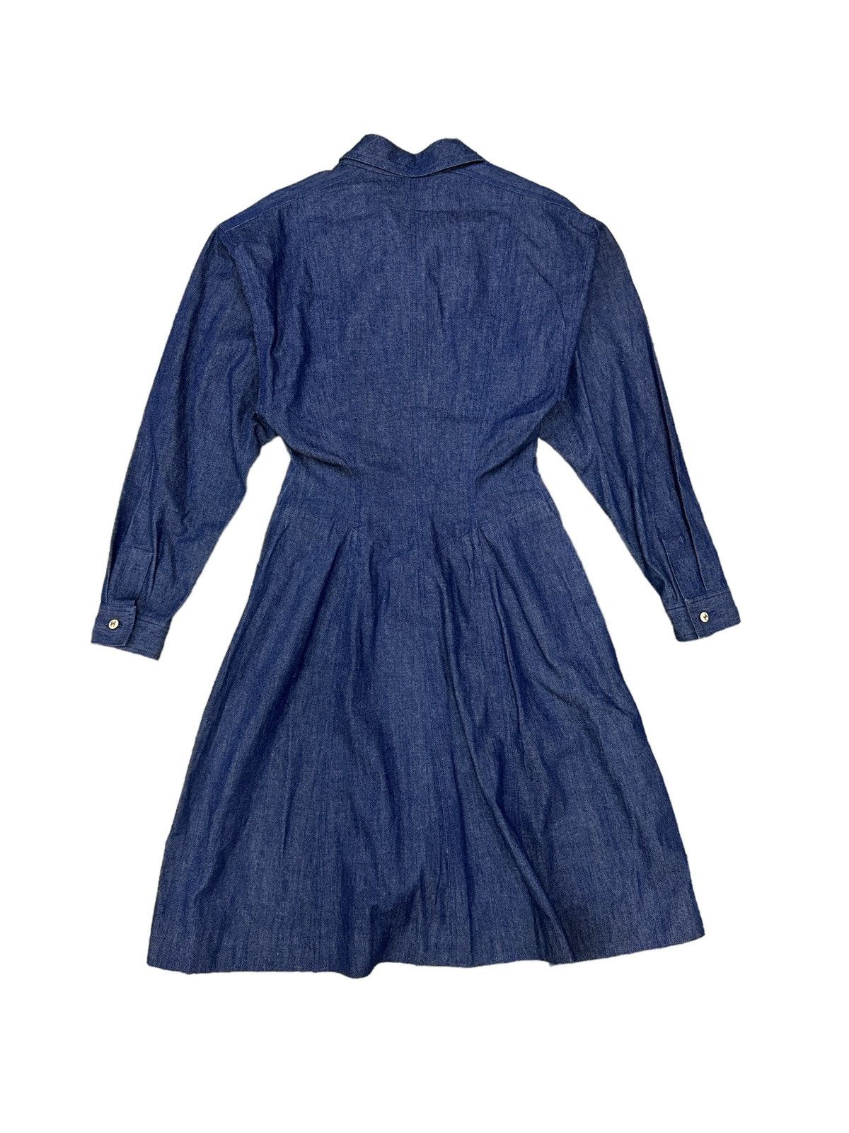 Chanel × Vintage VINTAGE 1980s CHANEL DENIM MIDI DRESS Size S / US 4 / IT 40 - 2 Thumbnail