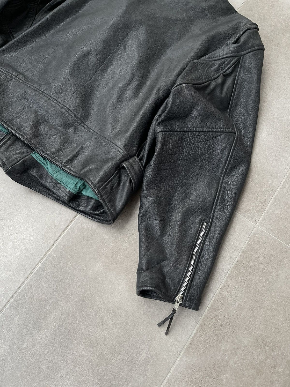 Leather Berto Lucci Biker Belted Moto Racing Black Leather Jacket Size US M / EU 48-50 / 2 - 16 Thumbnail