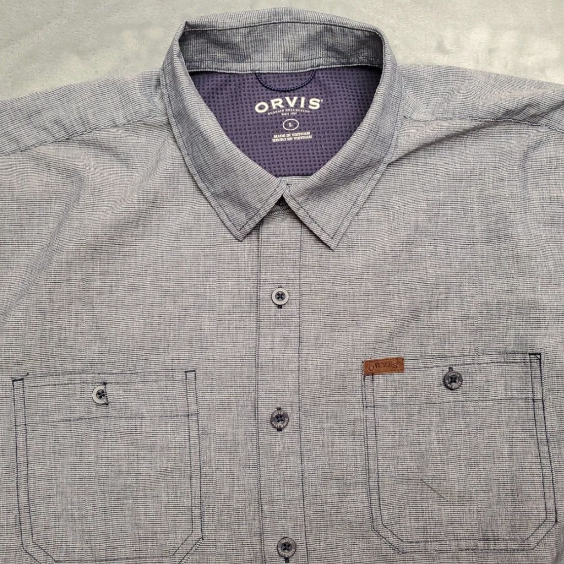 Orvis VINTAGE Orvis Shirt Men L Blue Classic Collection Performance Travel Lightweight Outdoor Size US L / EU 52-54 / 3 - 2 Thumbnail