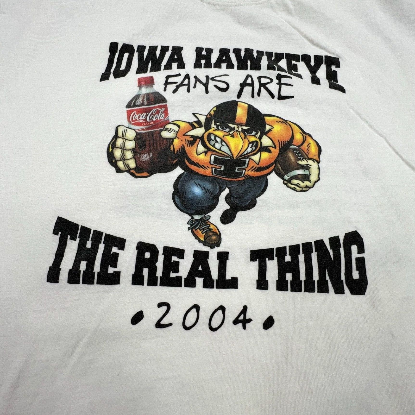 Jerzees VINTAGE JERZEES Iowa Hawkeyes T-Shirt Mens XL White 2004 Graphic College Size US XL / EU 56 / 4 - 2 Thumbnail