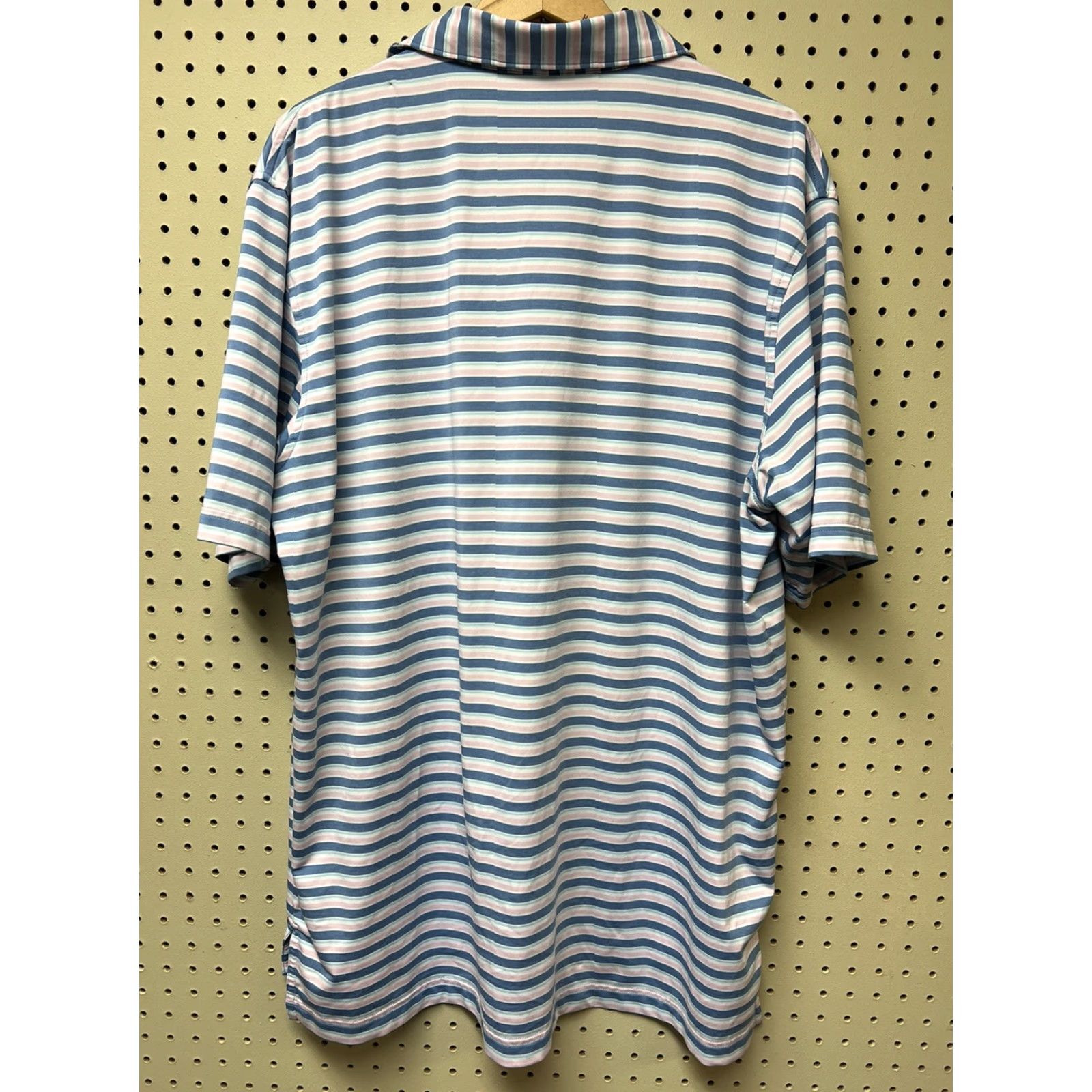 Peter Millar Peter Millar Summer Comfort Polo Shirt Striped White Blue Pink Multicolor XL Men Polo Short Sleeve Breathable Easy Care Lightweight Golf Shirt Size US XL / EU 56 / 4 - 2 Thumbnail