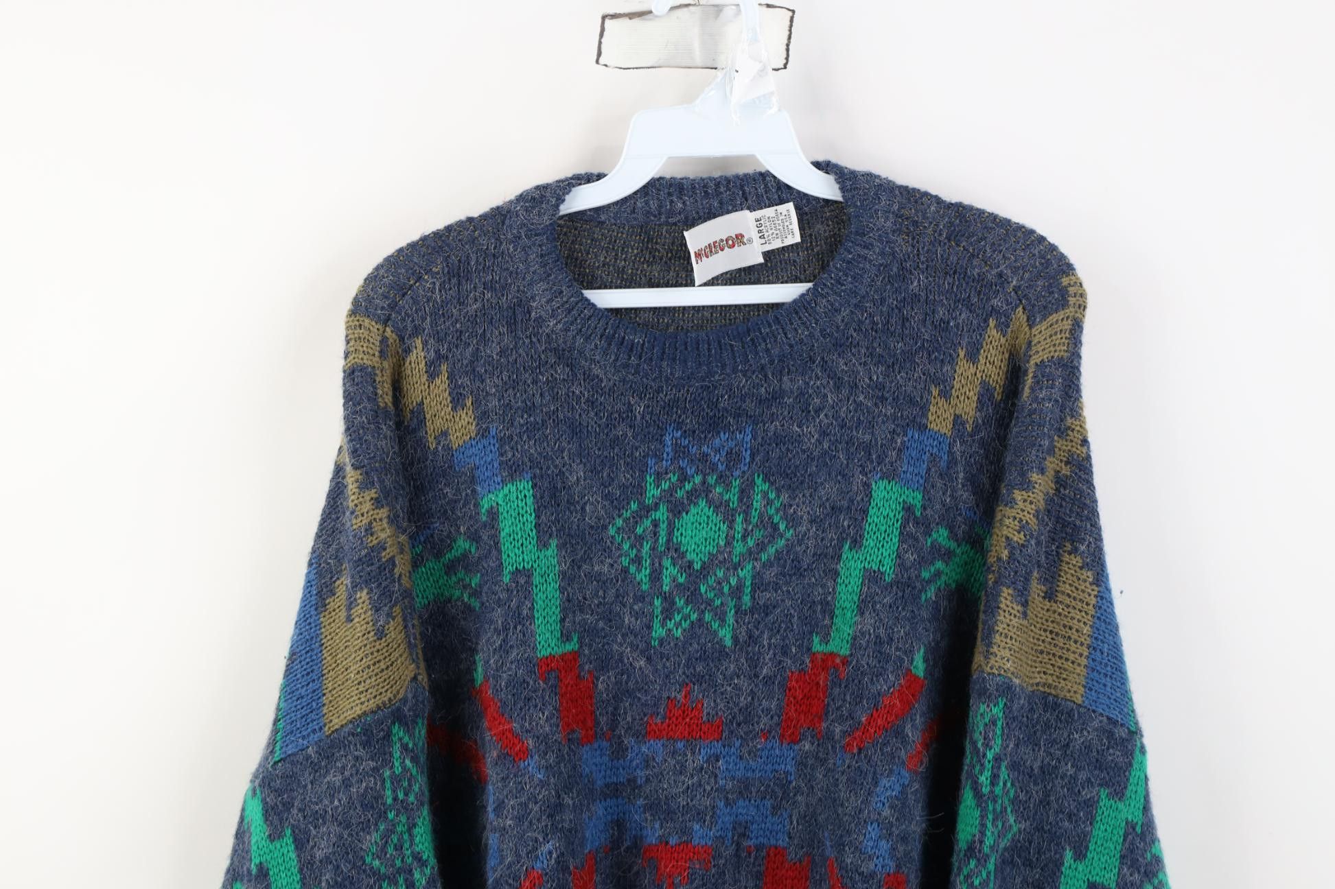 Vintage Vintage 90s Streetwear Pegasus Horse Knit Crewneck Sweater Size US L / EU 52-54 / 3 - 2 Thumbnail