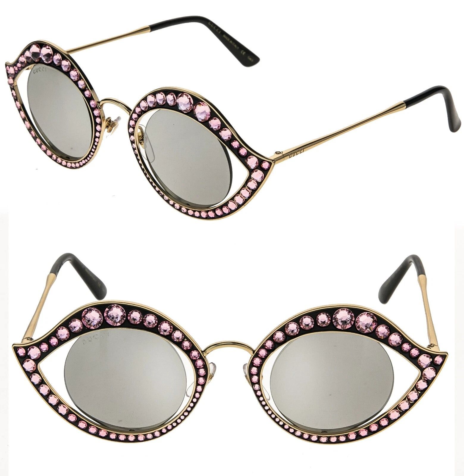 Gucci GUCCI GG0046S CRYSTAL LIPS Stud 0046 Gold Pink Silver Size ONE SIZE - 1 Thumbnail