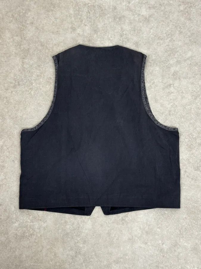 Dries Van Noten 1990s Dries Van Noten Navy Lined Vest Size US S / EU 44-46 / 1 - 4 Thumbnail