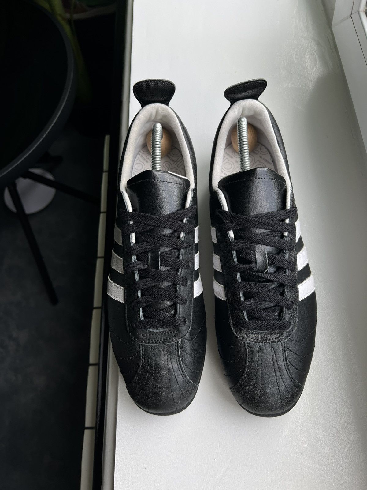 Vintage Adidas Cup 68 Indoor Trainers Black White Blue Y2K Size US 10.5 / EU 43-44 - 23 Thumbnail