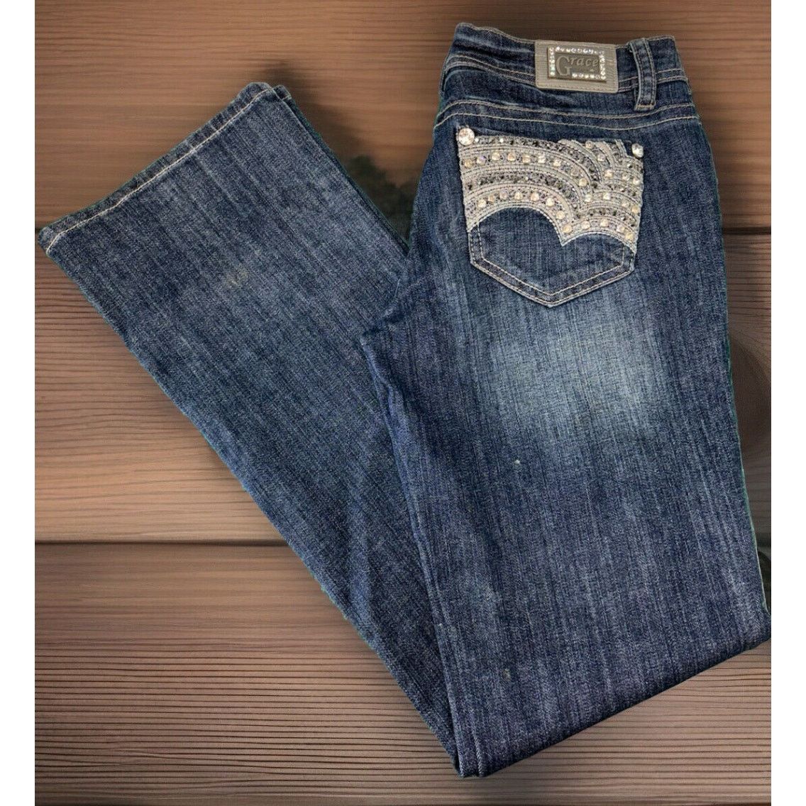 Grace in LA Grace In La Jeans Size 5 Easy Fit Embellished Blingy Size 28" / US 6 / IT 42 - 1 Thumbnail