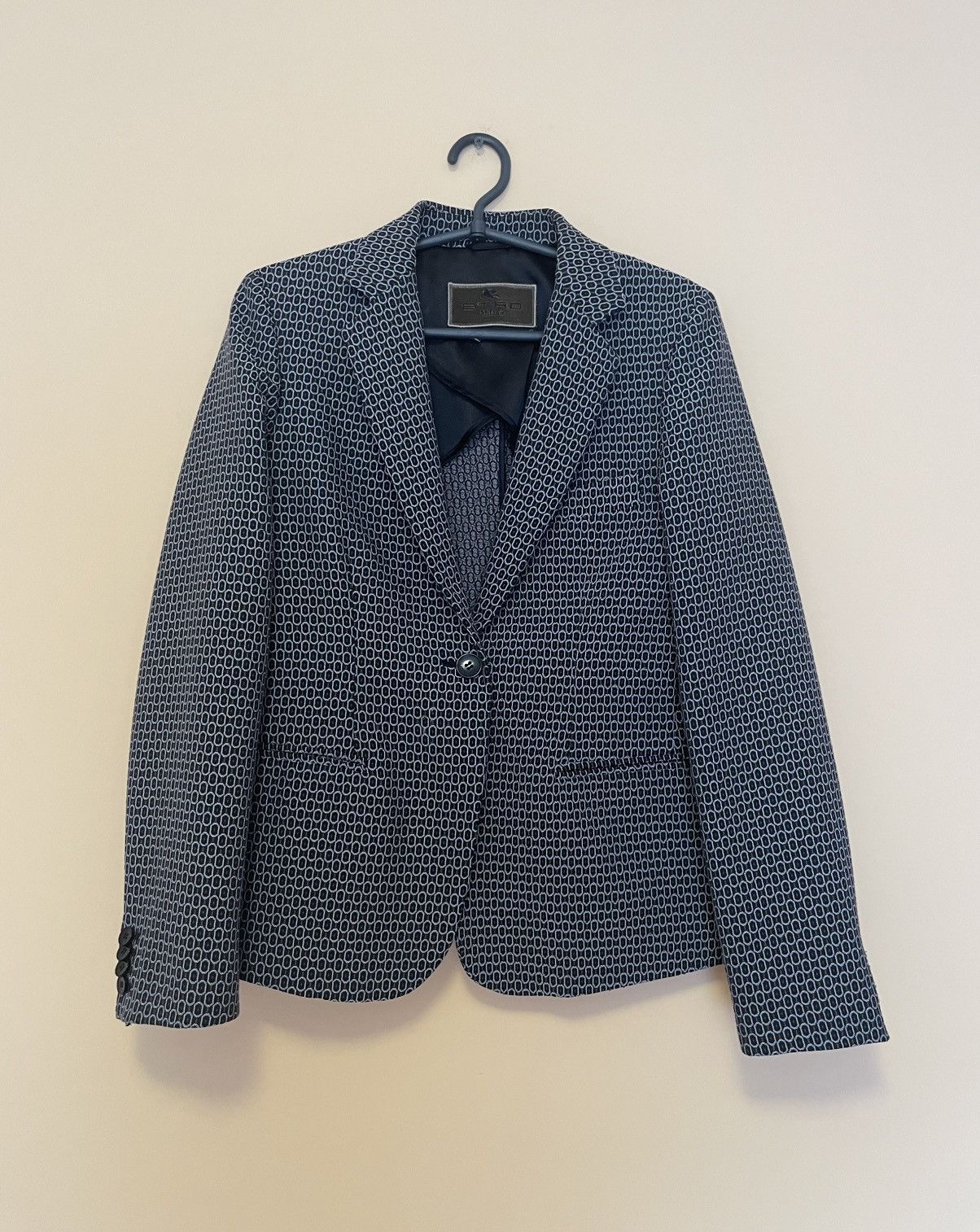 Etro Etro Milano One Button Women Pattern Wool Blazer Size M / US 6-8 / IT 42-44 - 1 Thumbnail