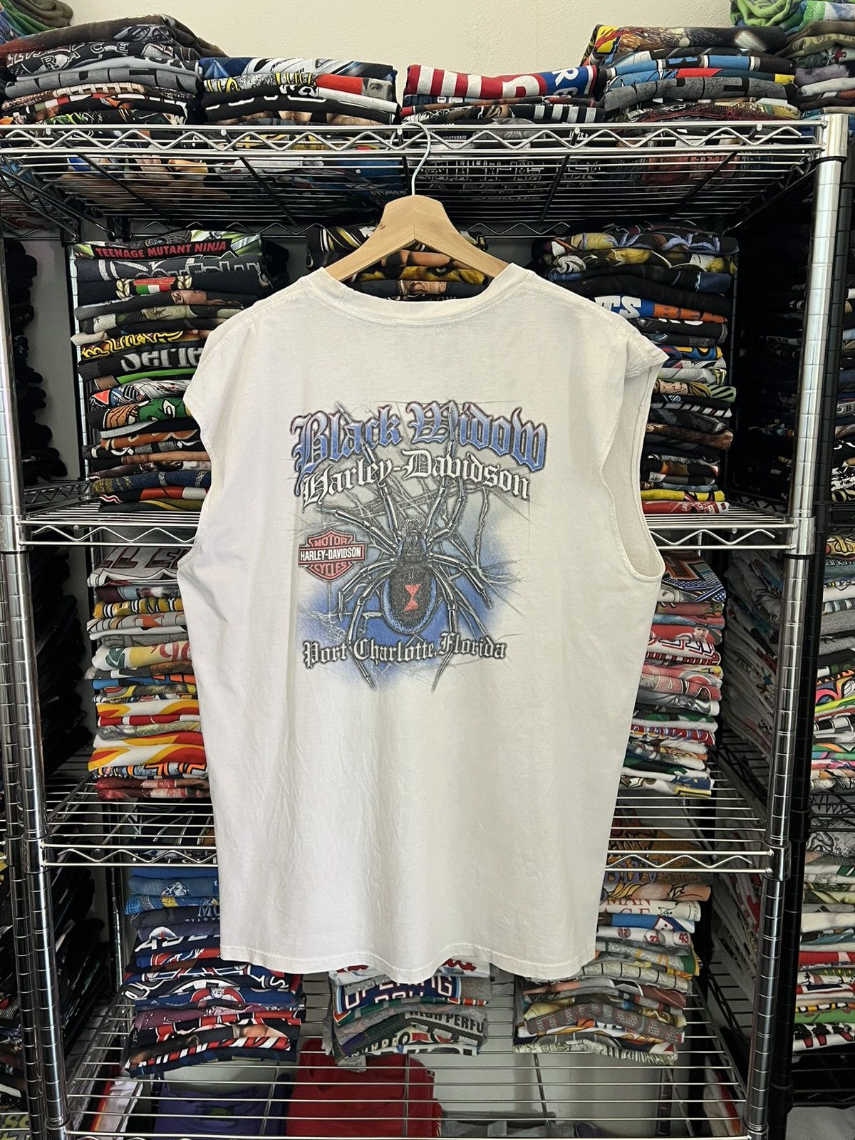 Harley Davidson H-D Black Widow Spider Skull Wings Pocket Tee Size US XL / EU 56 / 4 - 2 Thumbnail