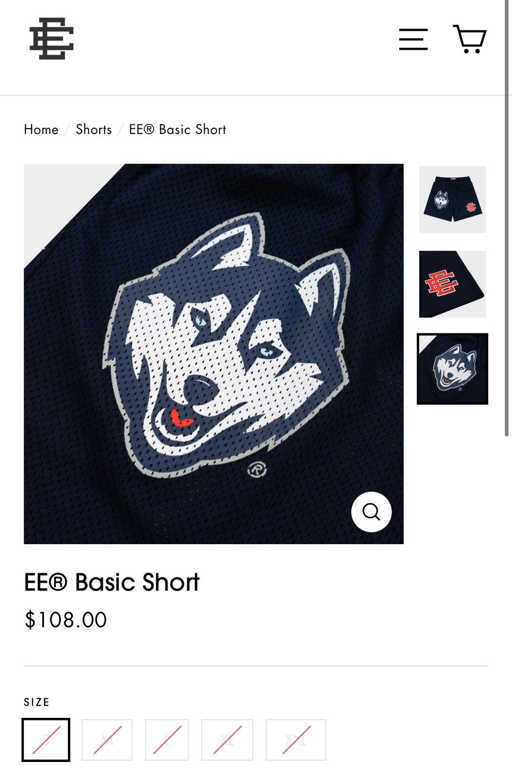 Eric Emanuel × NCAA NEW Eric Emanuel UCONN Basic Shorts Large Size US 34 / EU 50 - 10 Thumbnail