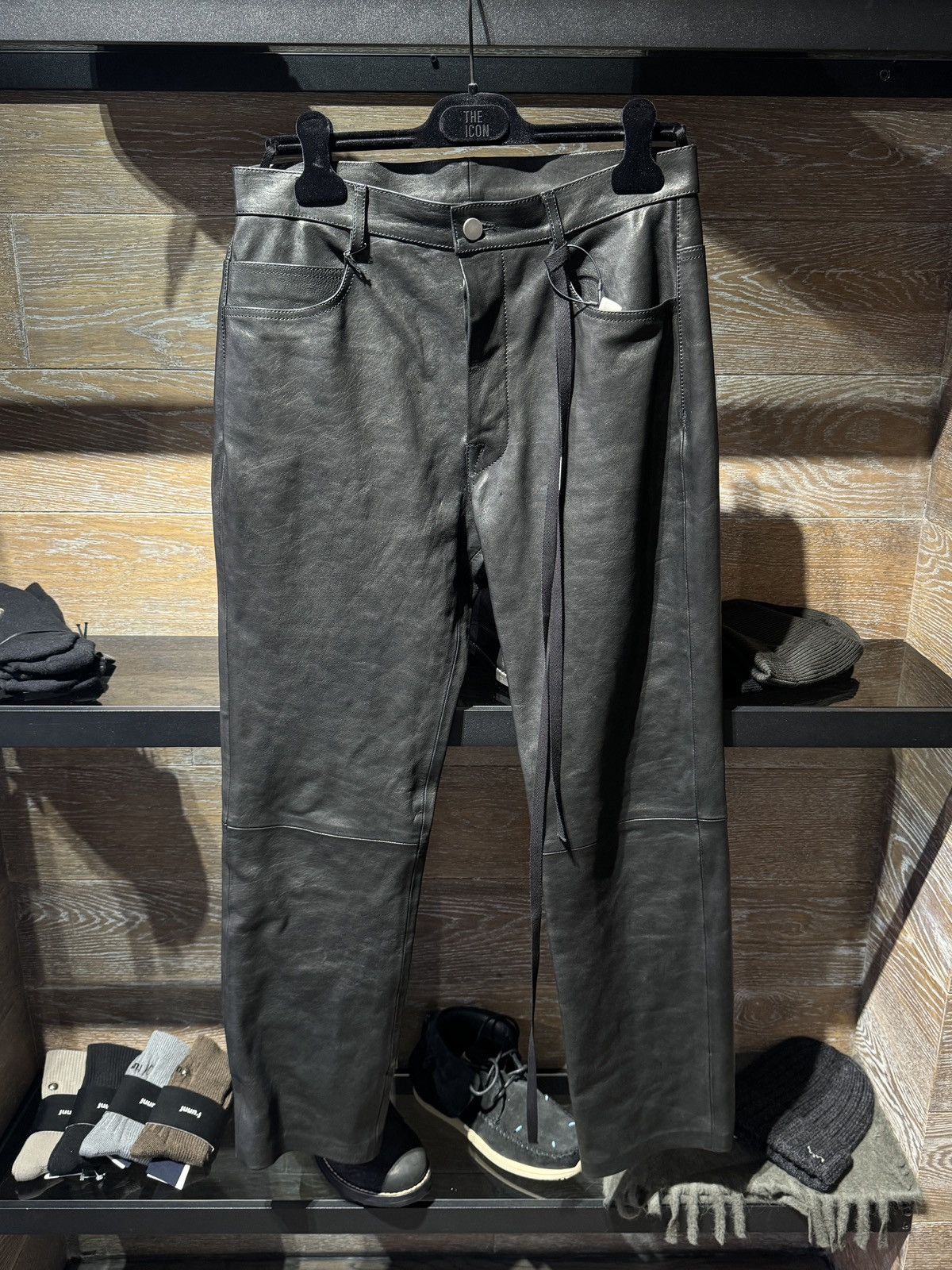 Last Size Ann Demeulemeester FW 24 Black Leather Pants