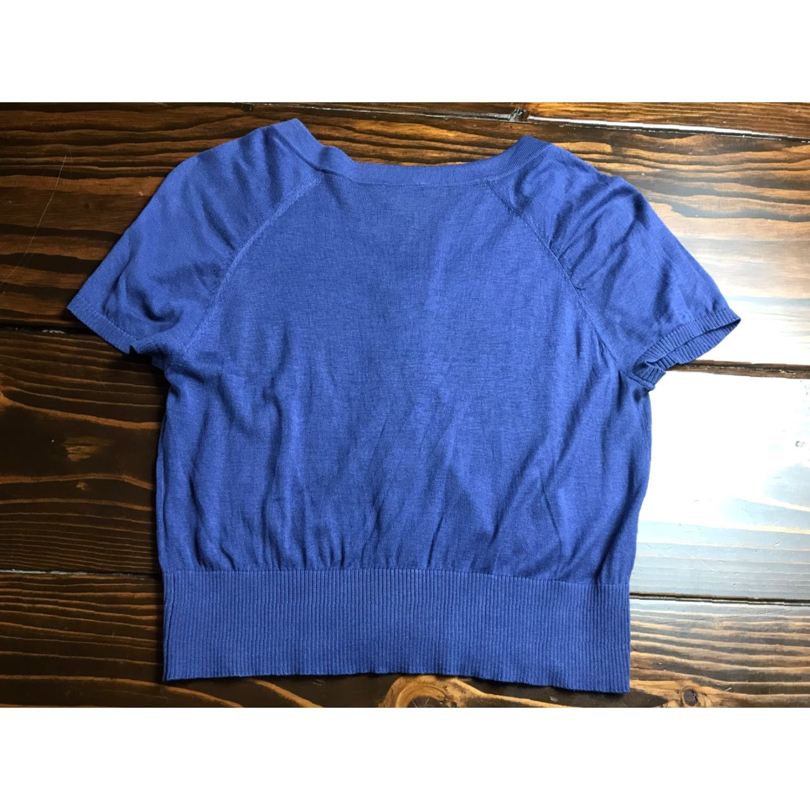 Ann Taylor Ann Taylor Shirt, Womens, Button-Up, Cropped, XS, Blue, Casual, Modern, 90s? Size XS / US 0-2 / IT 36-38 - 2 Thumbnail