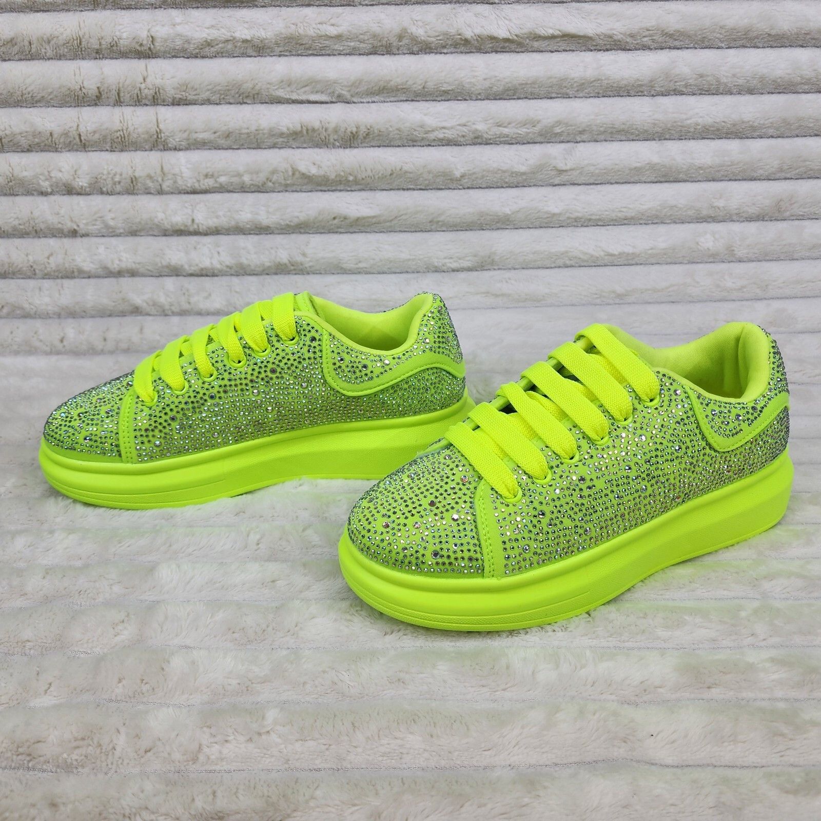 Other Cush Baby Bright Yellow Rhinestone Sneakers Tennis Shoes (US Size US 7 / IT 37 - 2 Thumbnail