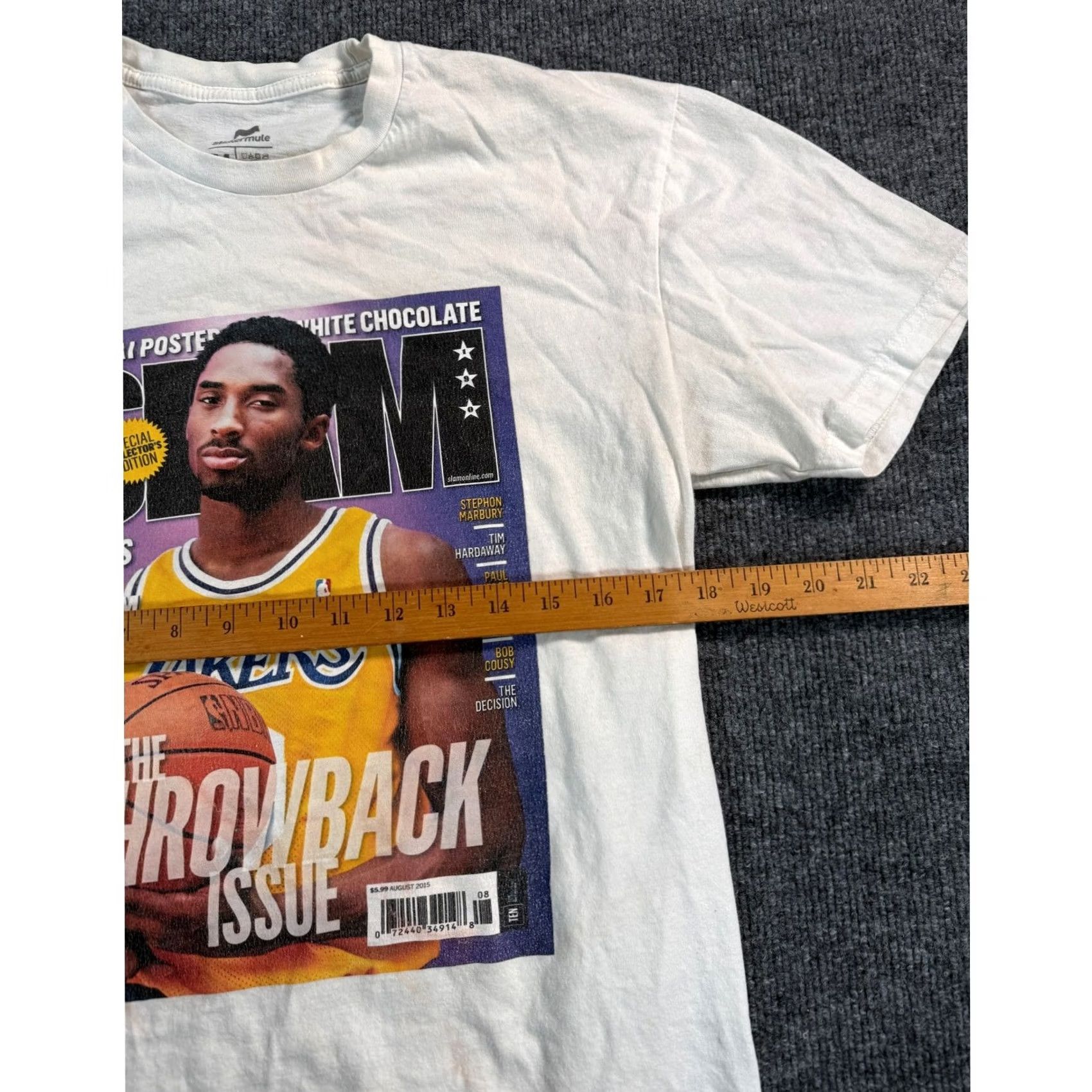 Vintage Kobe Bryant Lakers Slam Magazine T-Shirt Mens Medium Graphic Print Crew Neck White Sports 90s Shirt Printed Logo 2020s VINTAGE No Size US M / EU 48-50 / 2 - 6 Thumbnail