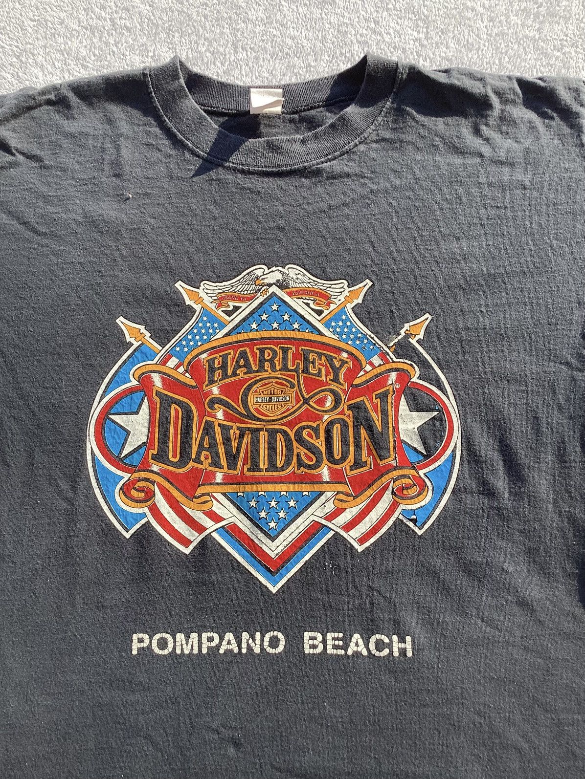 Harley Davidson Vintage 90s Harley Davidson Pompano Beach single stitch tee Size US L / EU 52-54 / 3 - 2 Thumbnail