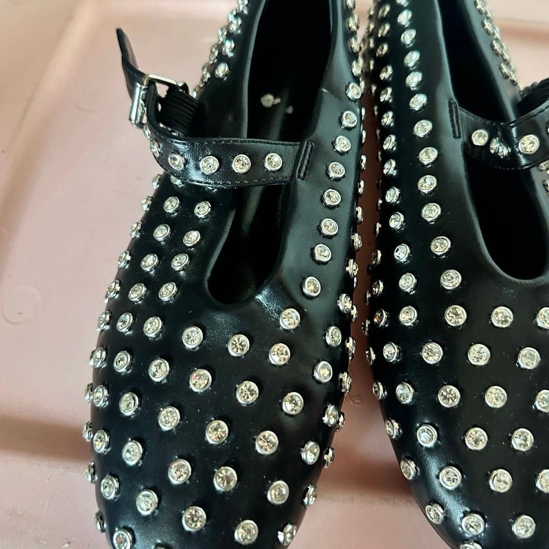 Other no brand rhinestone black mary jane ballet flat shoes Size US 8 / IT 38 - 2 Thumbnail