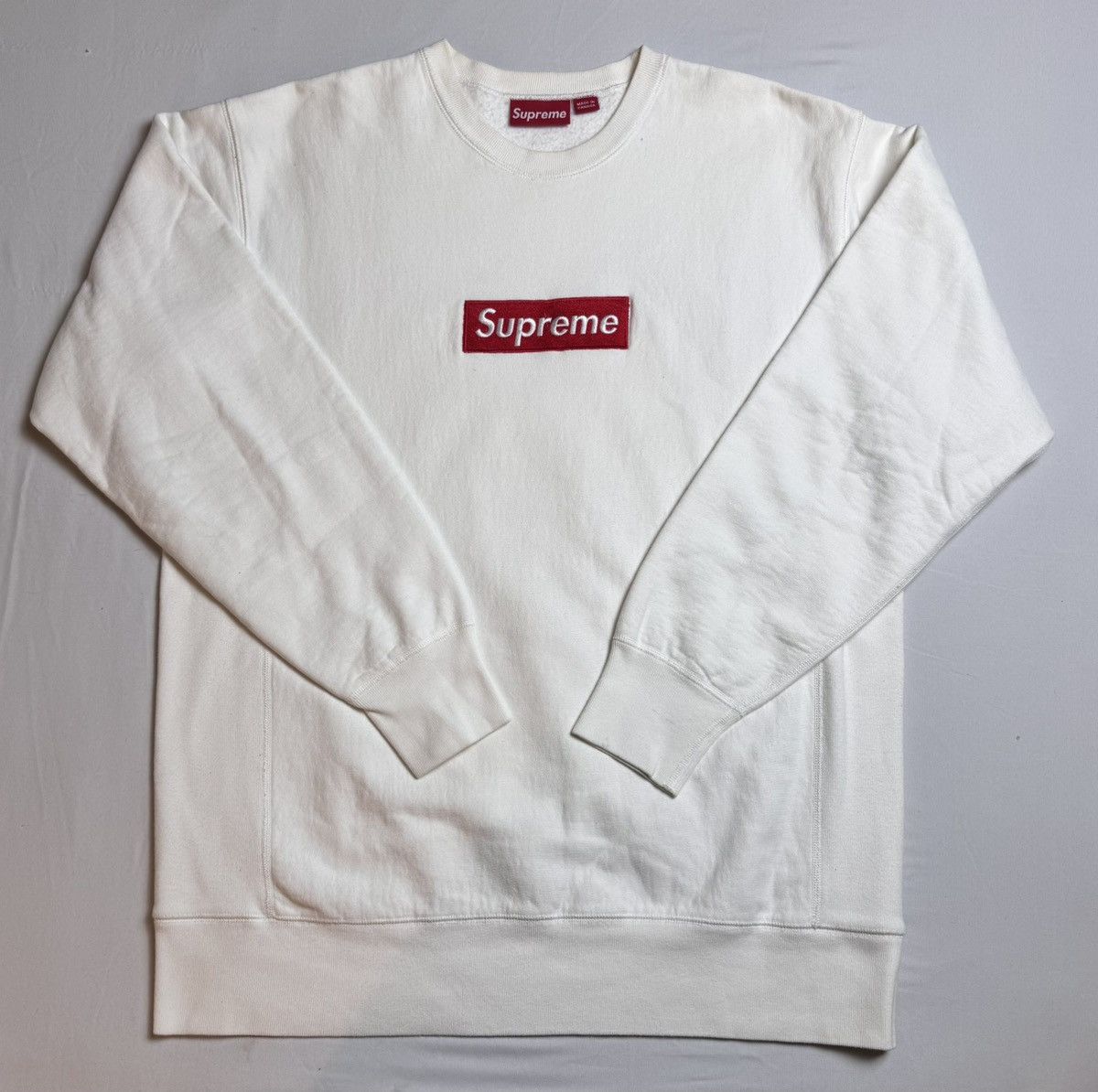Supreme Supreme Red on White Box Logo Crewneck 2003 Size US XL / EU 56 / 4 - 2 Thumbnail