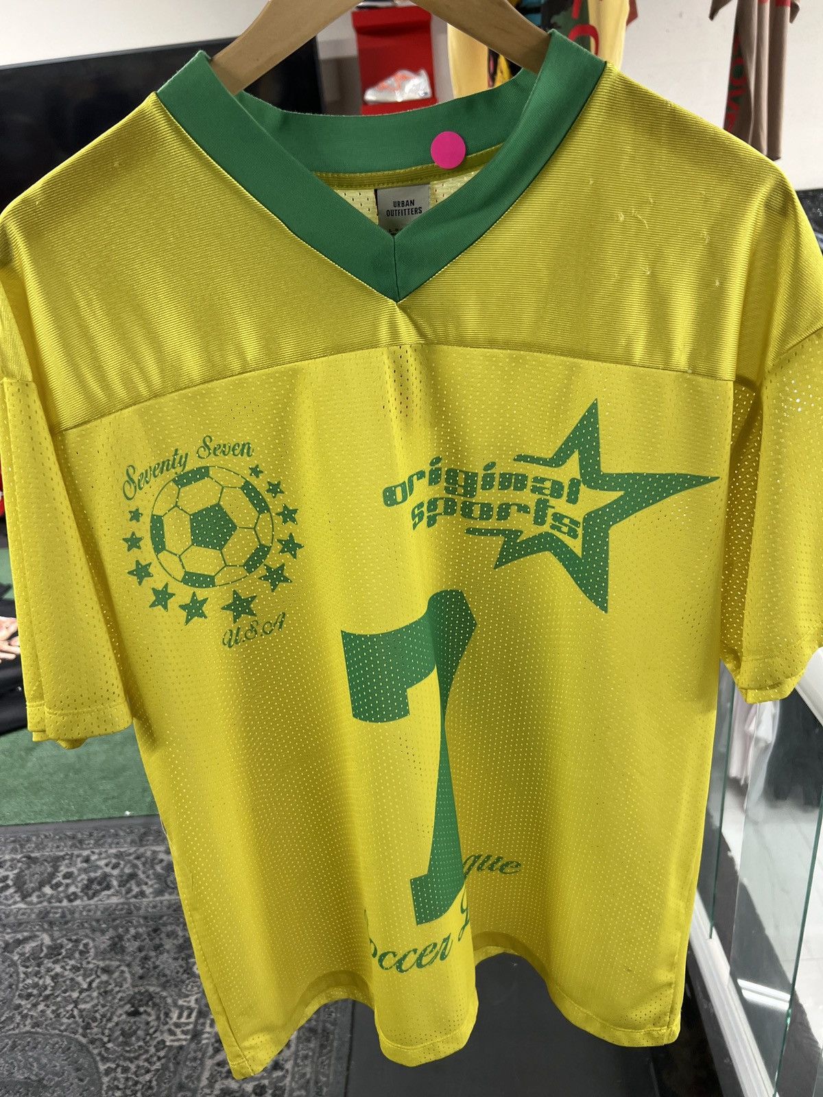 Urban Outfitters Soccer Jersey Yellow/Green Size US L / EU 52-54 / 3 - 1 Thumbnail