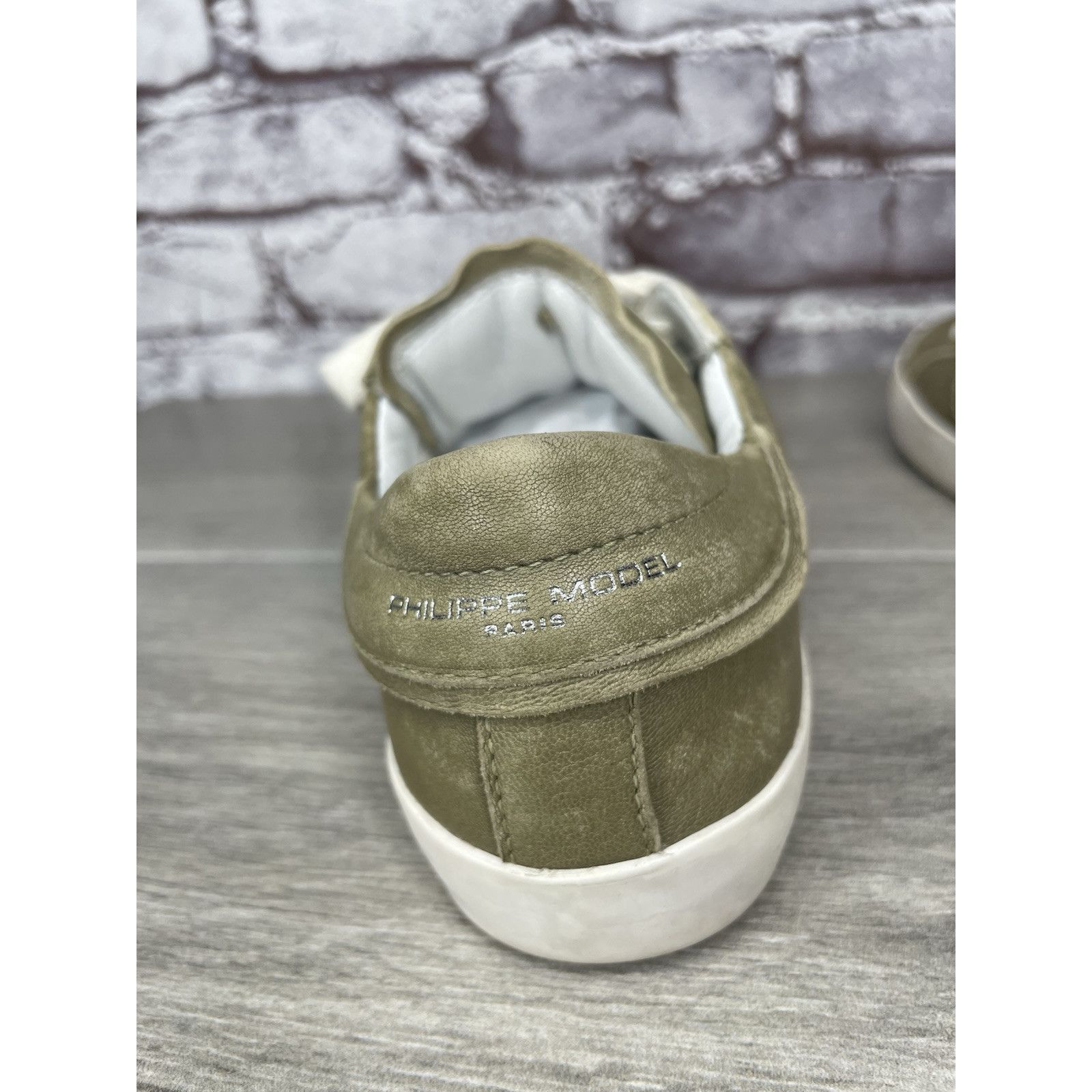 Philippe Model Philippe Model Paris Olive Green Leather Casual Sneakers Jun Size US 12 / IT 42 - 10 Thumbnail