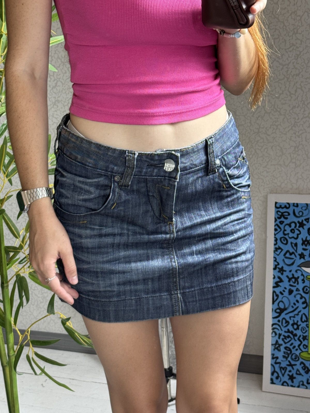 Miss Sixty VINTAGE MISS SIXTY 2000s MINI DENIM SKIRT Size 28" / US 6 / IT 42 - 1 Thumbnail