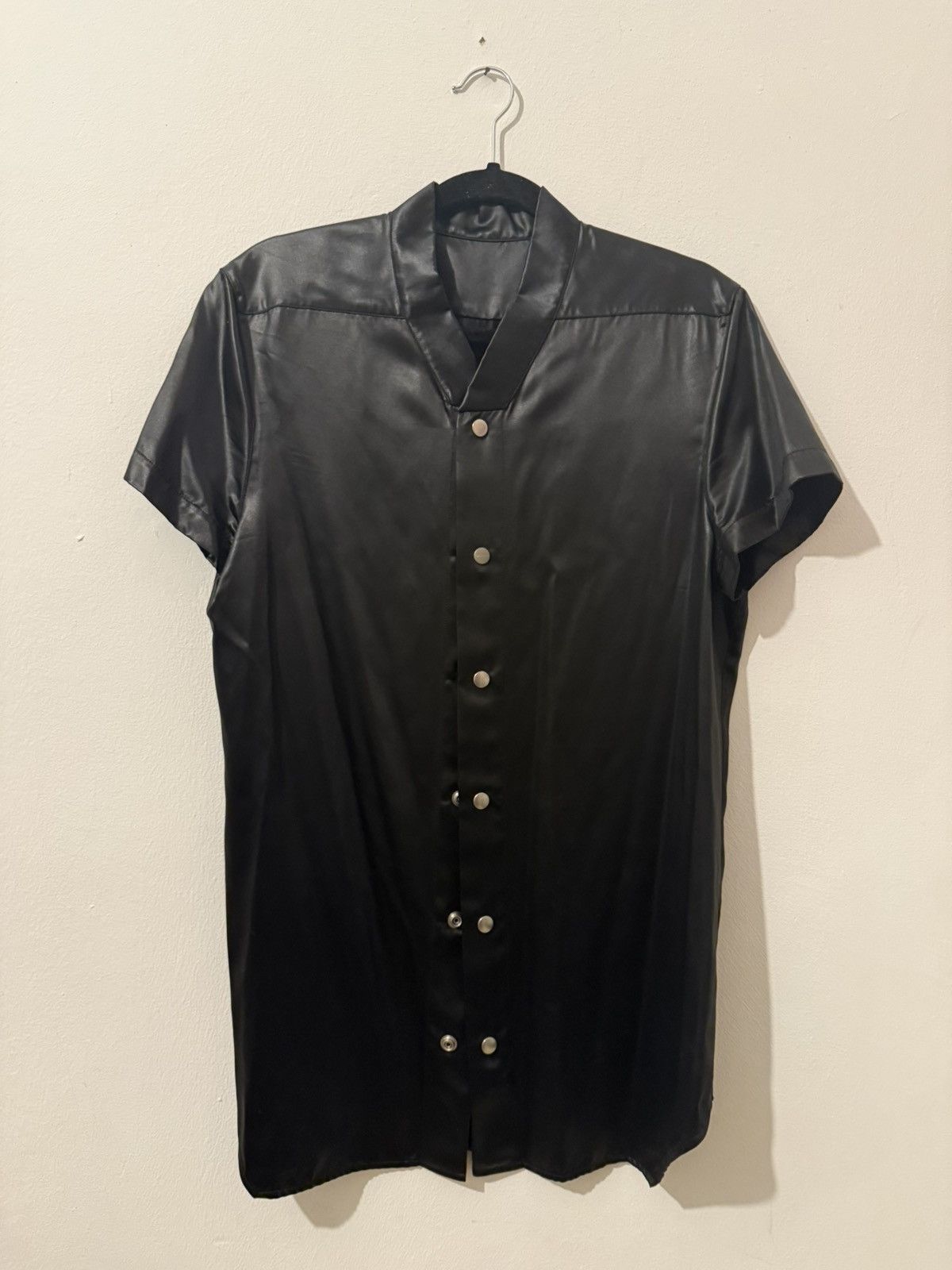 Rick Owens Rick Owens Black Poplin Golf Shirt 54 | Grailed
