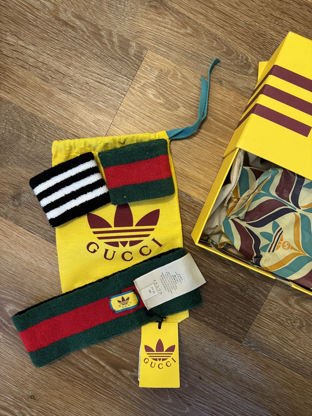 Adidas RARE Gucci adidas headband wristband set (tennis,basketball) Size ONE SIZE - 1 Thumbnail
