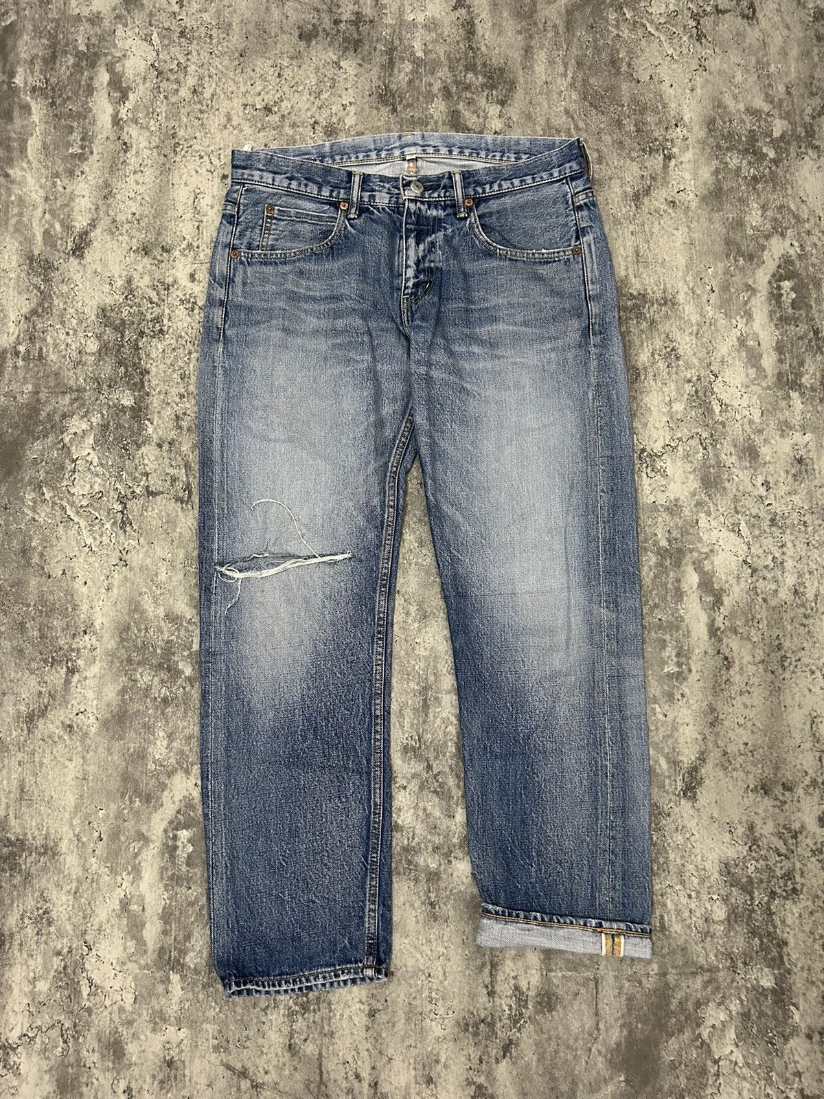 Japanese Brand HBNS Japan Selvedge Distressed Jeans Size US 34 / EU 50 - 1 Thumbnail
