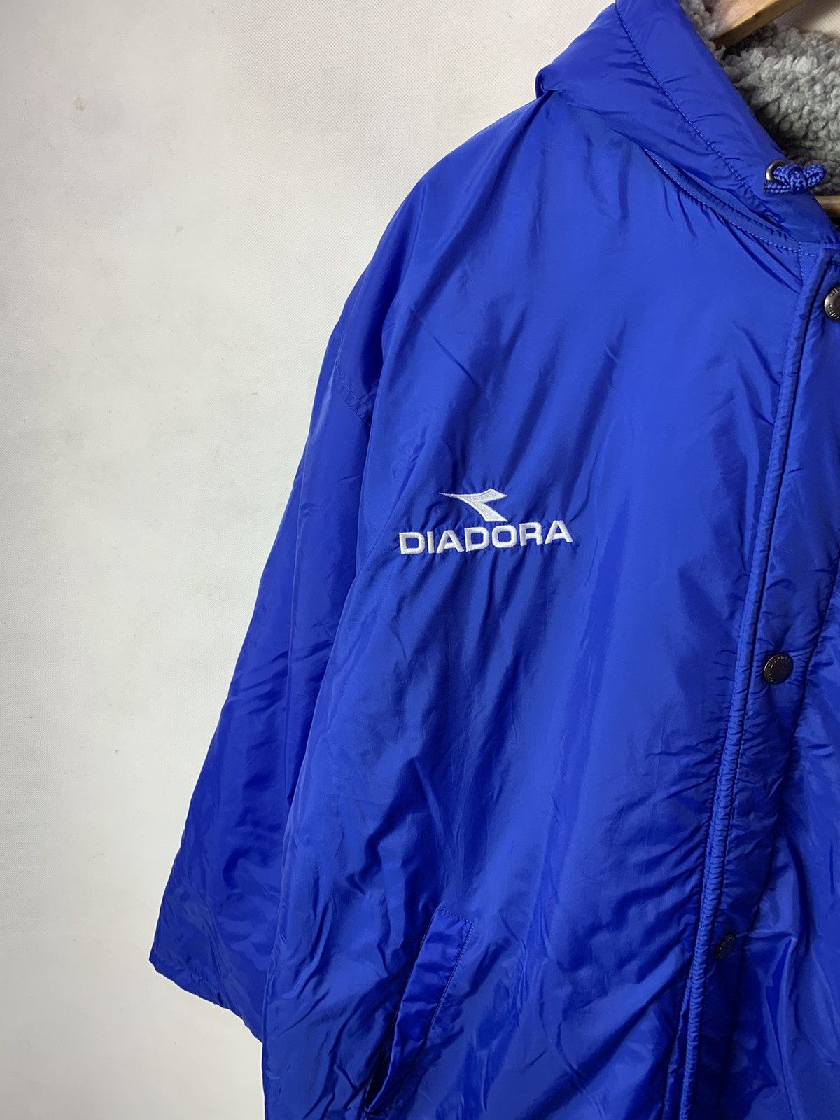 Diadora Steals! Diadora Sportswear Long Coach Jacket Fleece Lining Size US L / EU 52-54 / 3 - 2 Thumbnail
