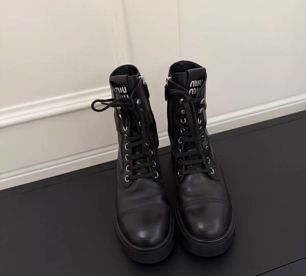 Miu Miu Miu Miu Preppy Style High-Top Ankle Boots J33 Size US 6.5 / IT 36.5 - 1 Thumbnail