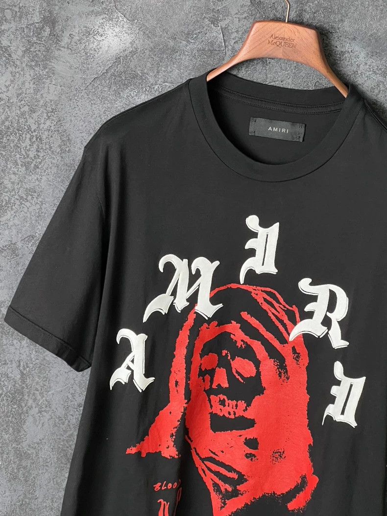 Amiri Amiri Black Skull Letter Printed Cotton T-Shirt Size US L / EU 52-54 / 3 - 4 Thumbnail