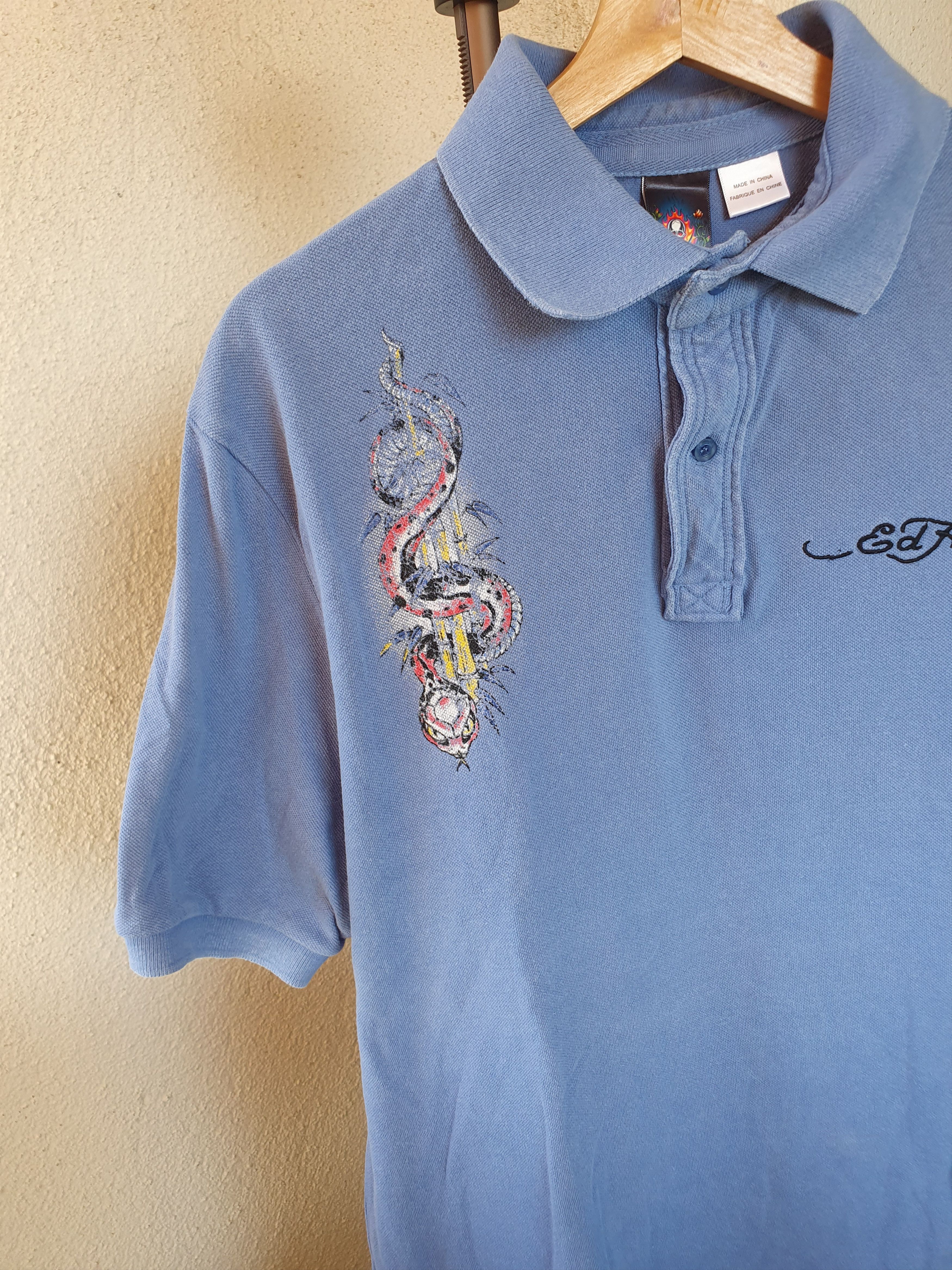 Christian Audigier × Ed Hardy Ed Hardy by Christian Audigier Polo Vtg Y2K Double Sided XXL Size US XXL / EU 58 / 5 - 6 Thumbnail