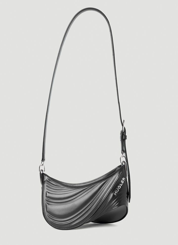 Mugler o1s22i1n1024 Size: OS / Small Spiral Curve 01 Bag in Black Size ONE SIZE - 1 Thumbnail