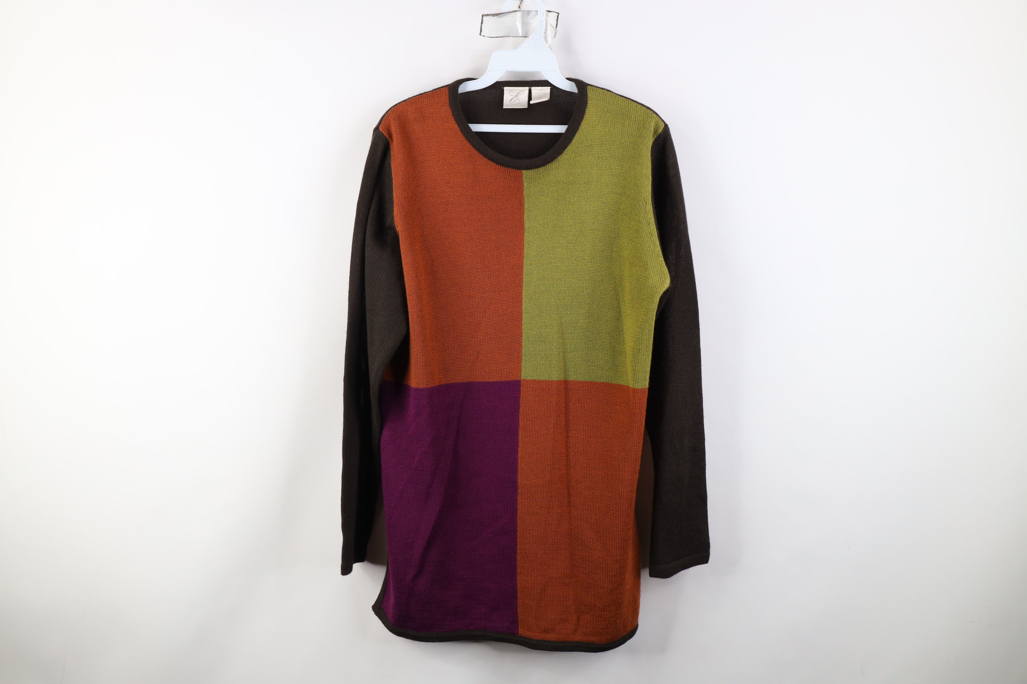 Vintage Vintage 90s Streetwear Knit Collar Block Tunic Sweater Size L / US 10 / IT 46 - 1 Thumbnail