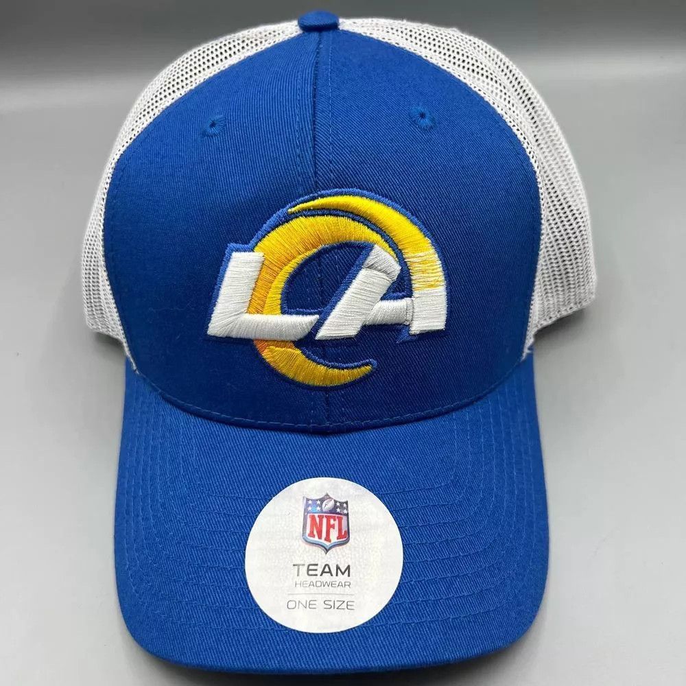 NFL Los Angeles Rams Trucker Hat Men Blue NFL Snap Back Cap Size ONE SIZE - 1 Thumbnail