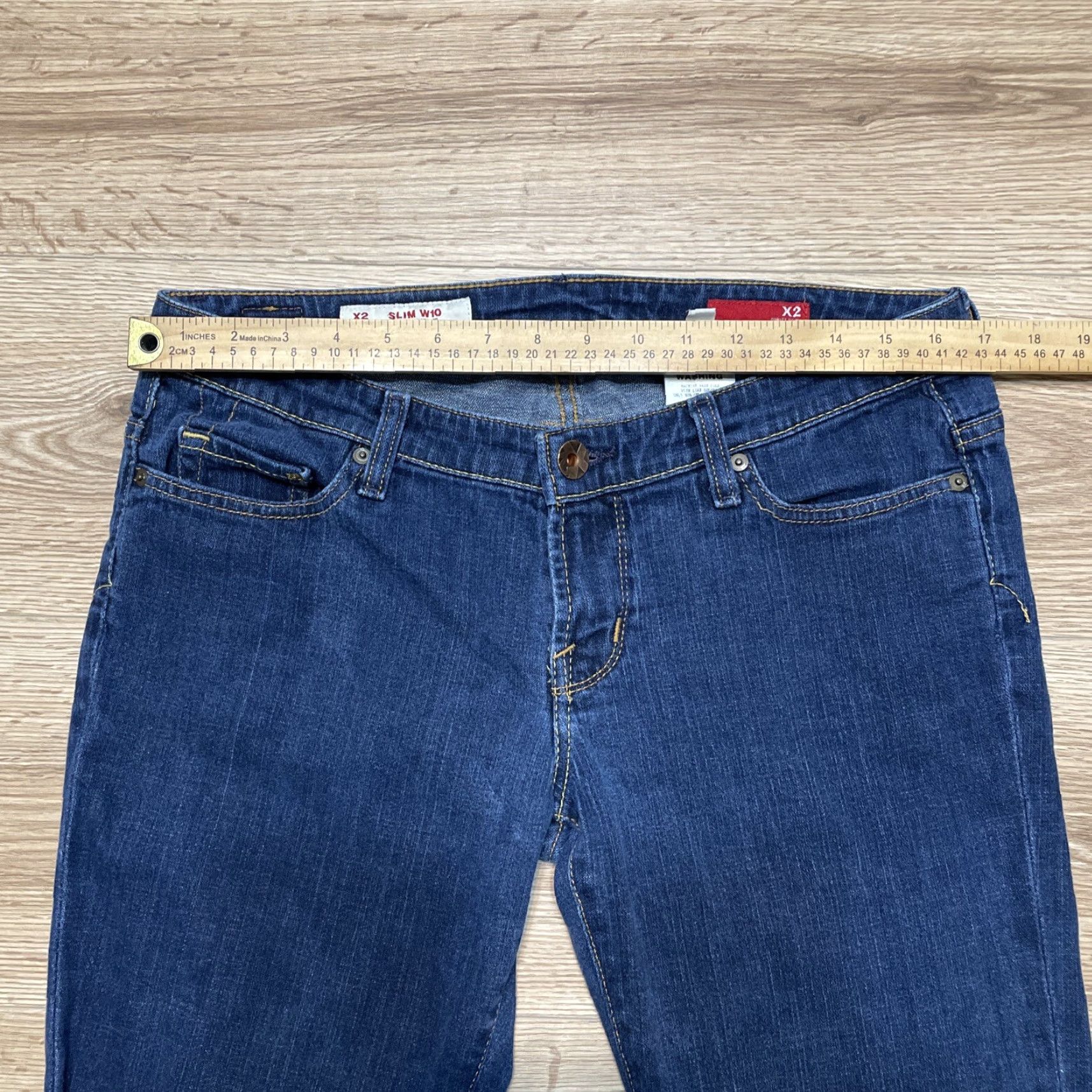 Denime X2 Women’s Low Rise Flare Leg Denim Jeans Size 10 Blue Size 32" / US 10 / IT 46 - 4 Thumbnail