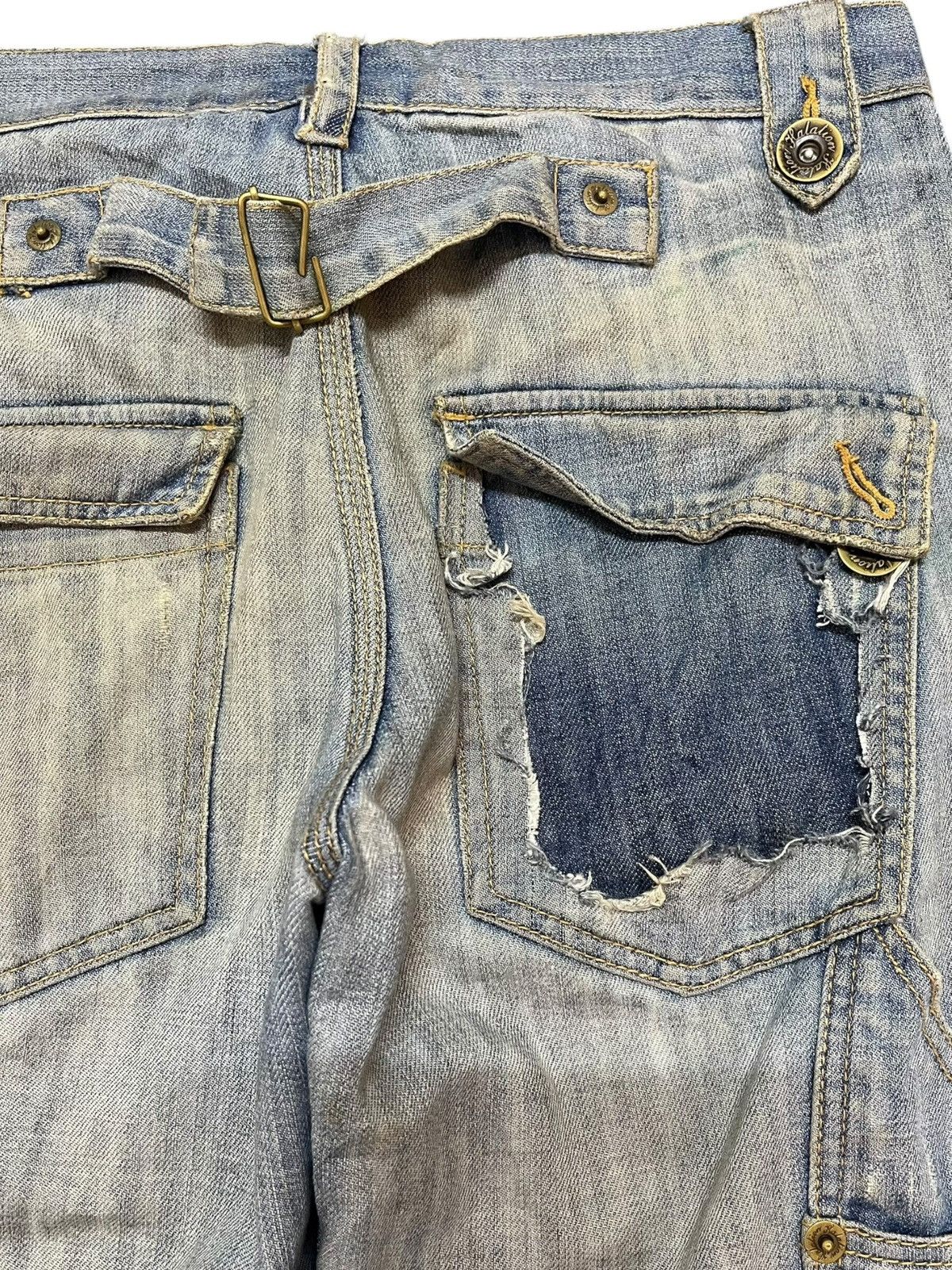 Japanese Brand Vintage Kalalion Mudwash Carpenter Buckle Belt Denim Size US 31 - 8 Thumbnail