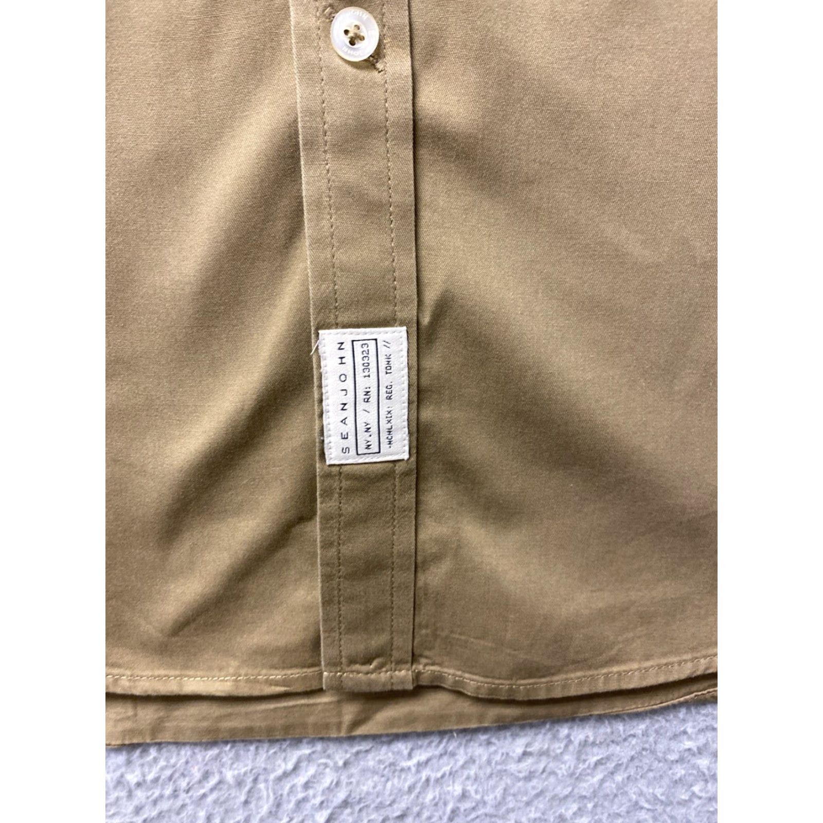Sean John Sean John Button-Front Shirt Military Bronze Solid / 4XL/ Khaki Bronze / Men / Shirt / 4XL / Khaki Bronze / Button-Up / Slim Fit / Casual Men’s Shirt Size US XXL / EU 58 / 5 - 7 Thumbnail