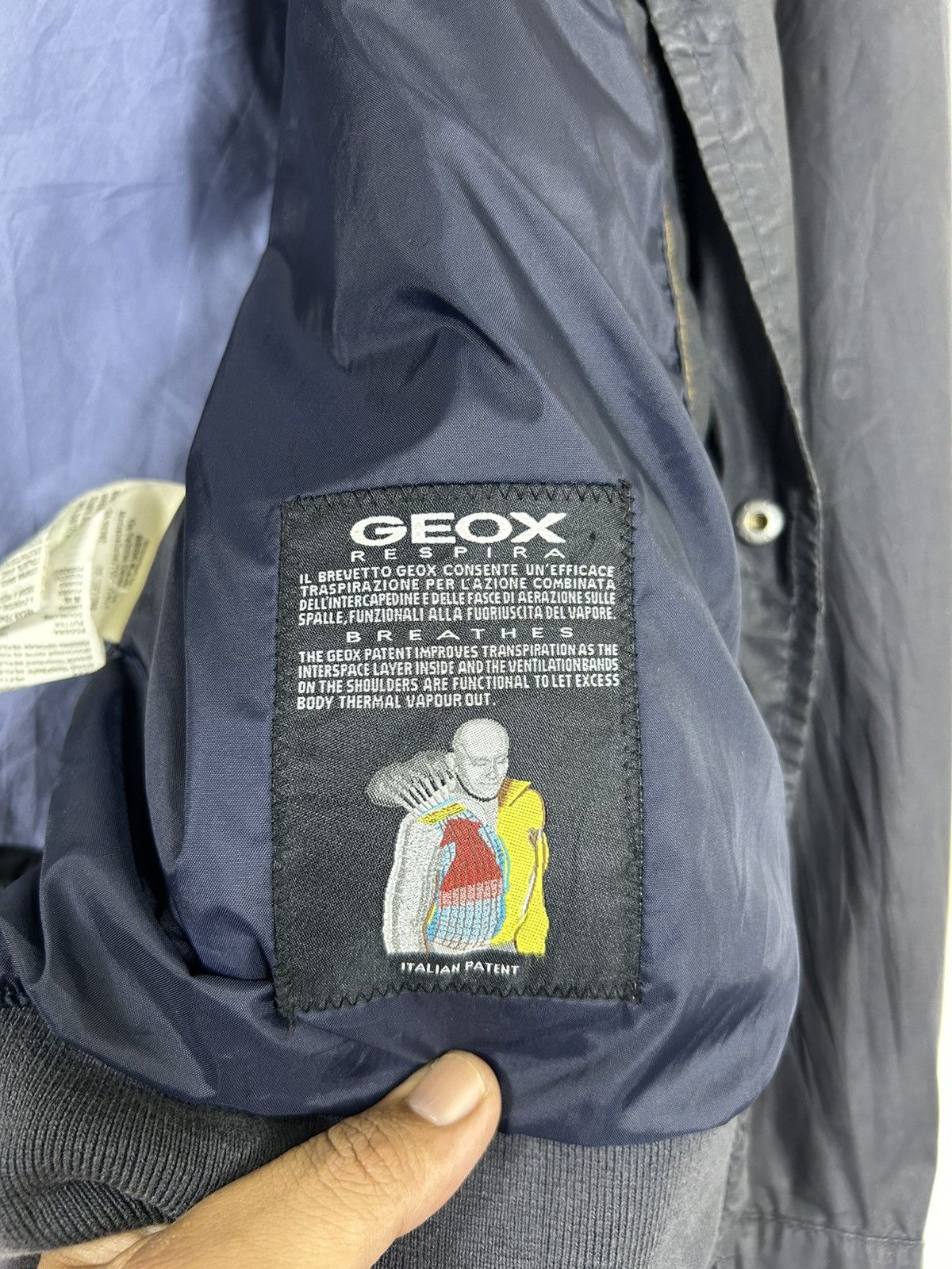 Geox × Italia Independent 🔥Geox Respira Italia Patent Zipper Jacket Size US L / EU 52-54 / 3 - 14 Thumbnail