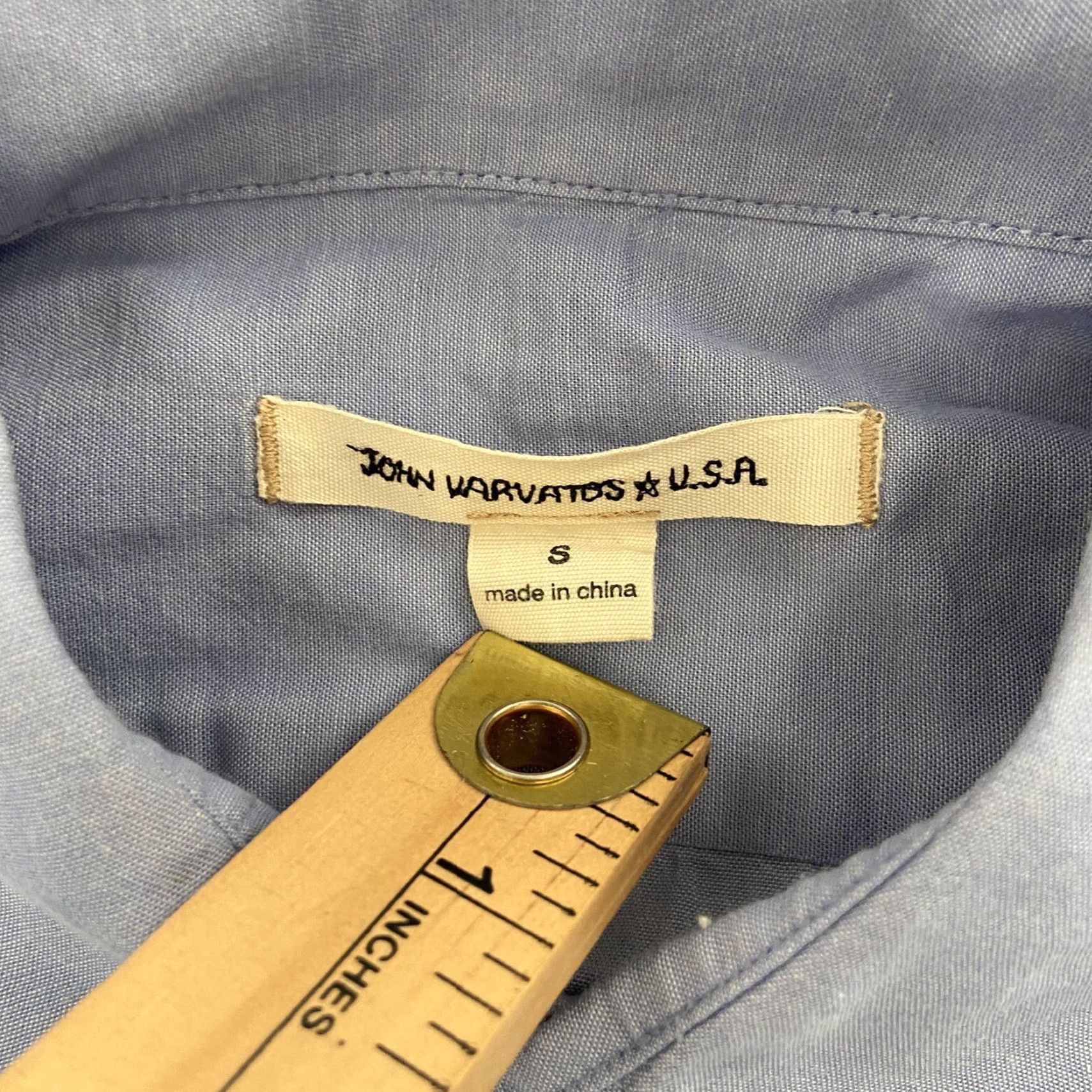John Varvatos VINTAGE John Varvatos Shirt Mens Small Blue Cotton Long Sleeve Business Casual Party 90s Size US S / EU 44-46 / 1 - 4 Thumbnail