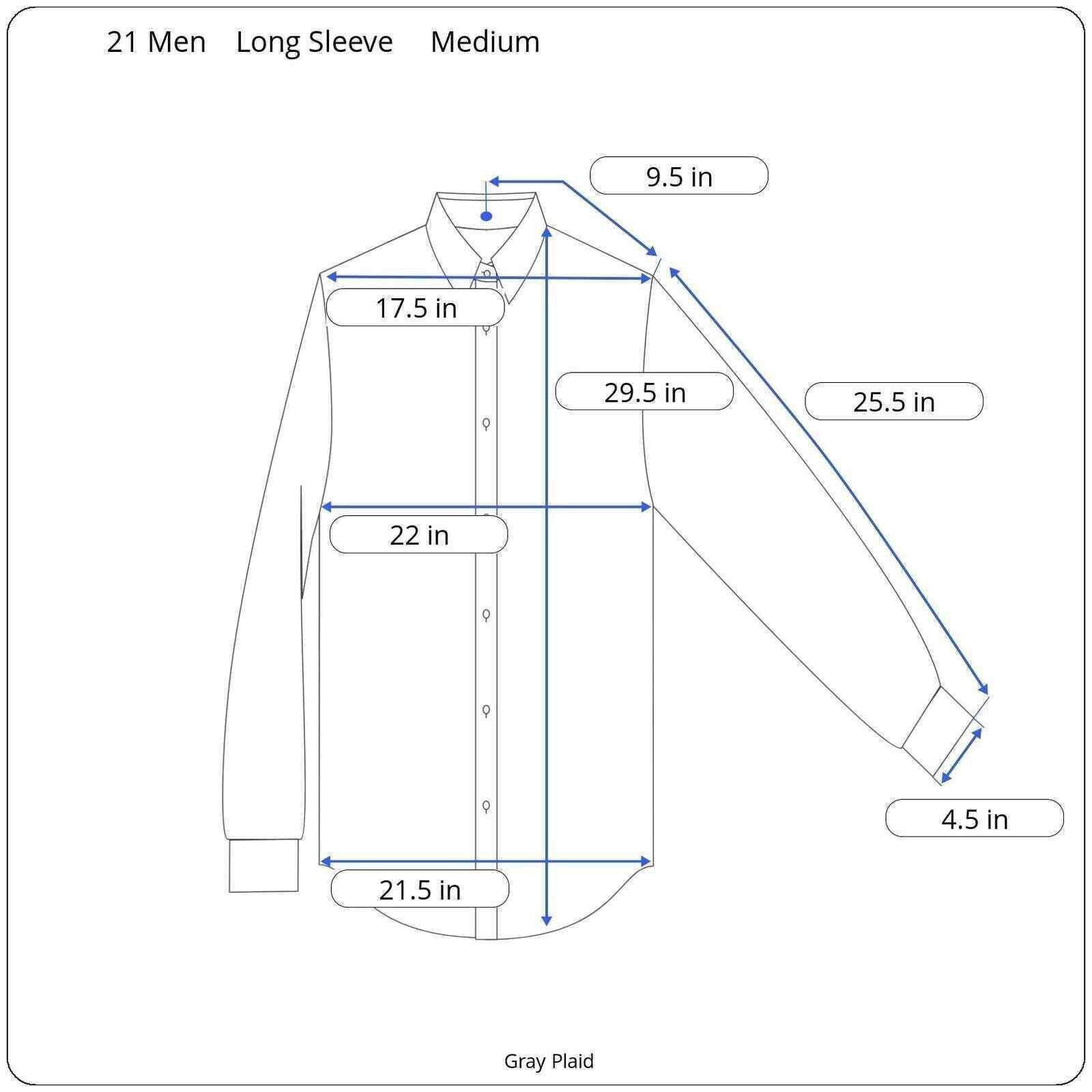 21 Men 21 Men Brand Mens Size Medium Shirt Long Sleeve Plaid Gray Size US M / EU 48-50 / 2 - 6 Thumbnail