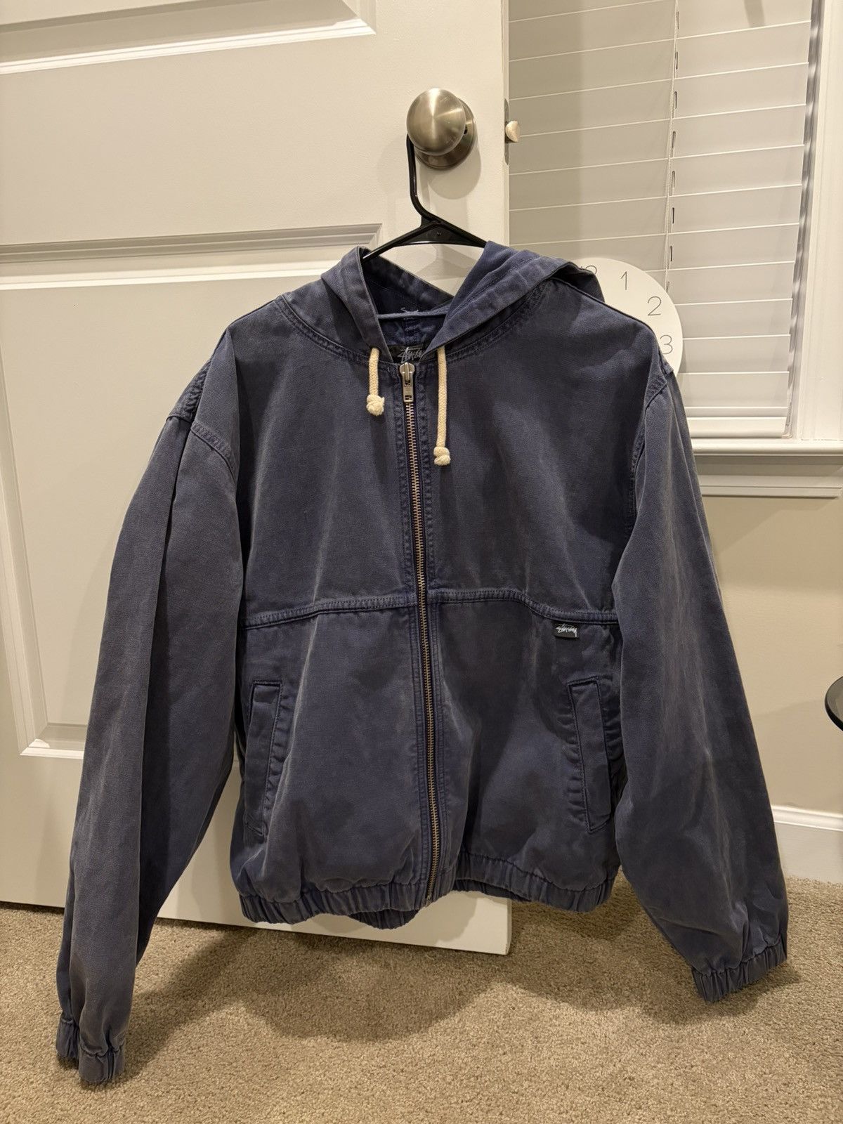 Stussy SS23 Spray dye hooded work jacket | Grailed