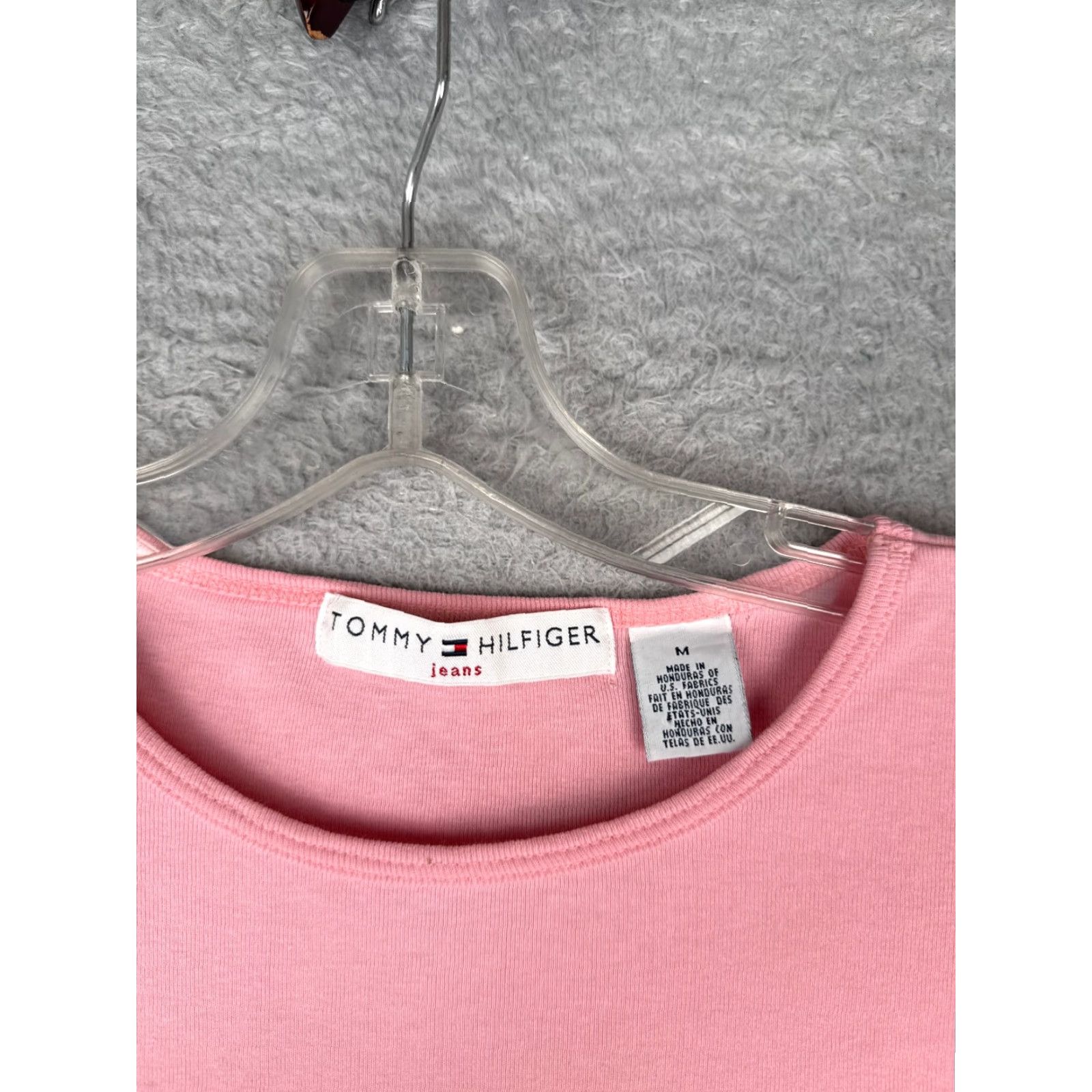 Tommy Hilfiger VINTAGE Tommy Hilfiger Shirt Women Medium Pink Long Sleeve Crew 100% Cotton READ Size M / US 6-8 / IT 42-44 - 7 Thumbnail